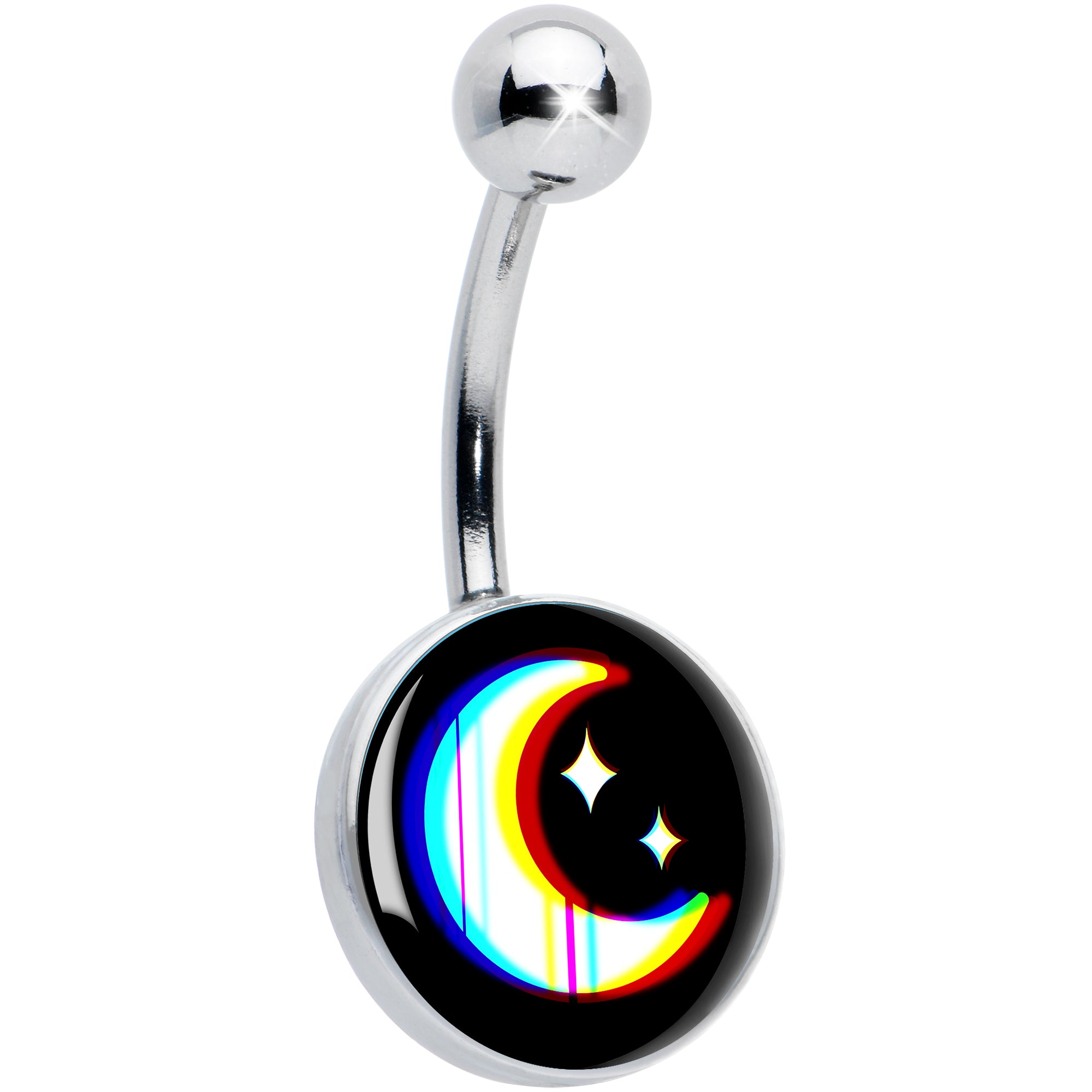 Chromatic Moon Hypoallergenic Stainless Steel Belly Ring