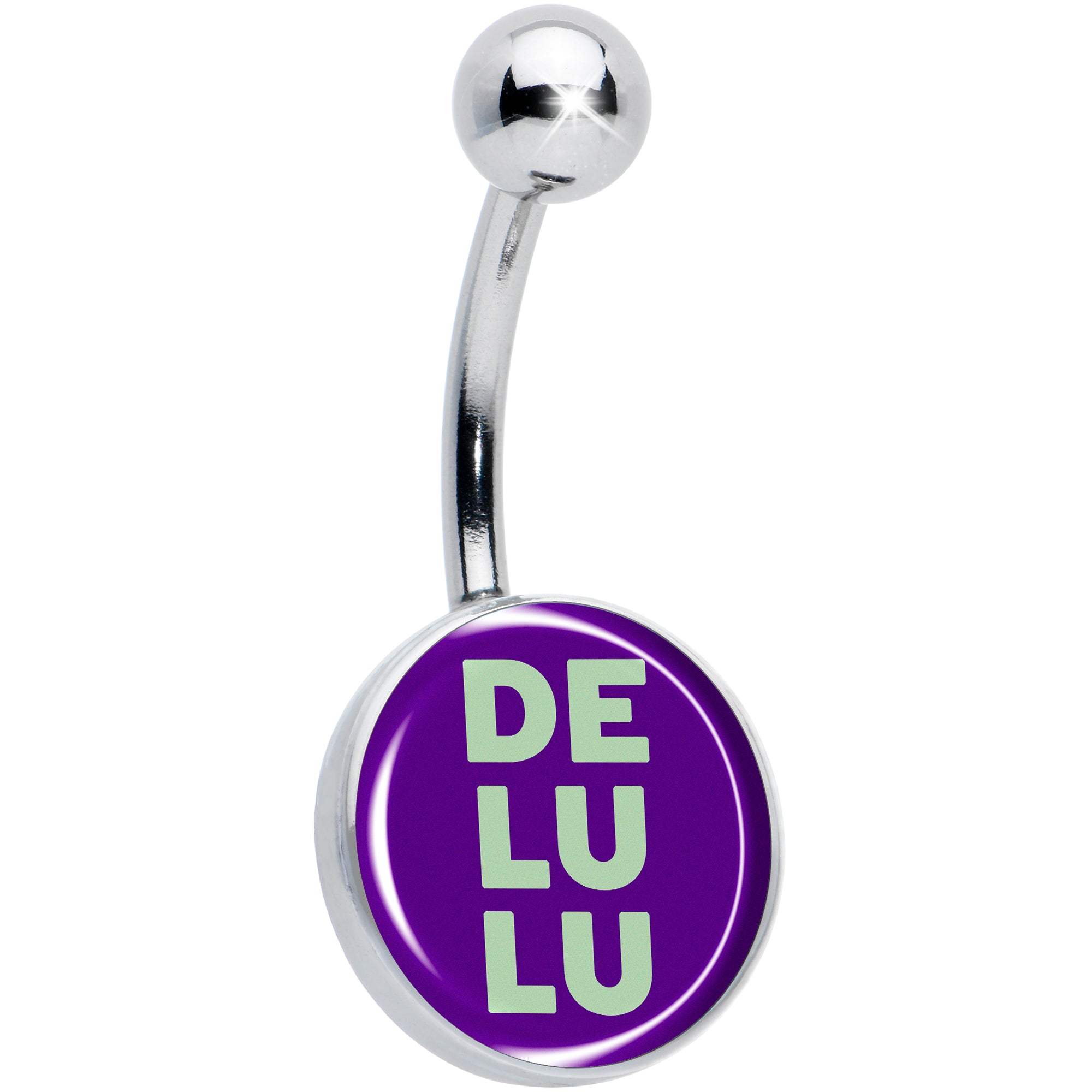 Word DELULU Hypoallergenic Stainless Steel Belly Ring