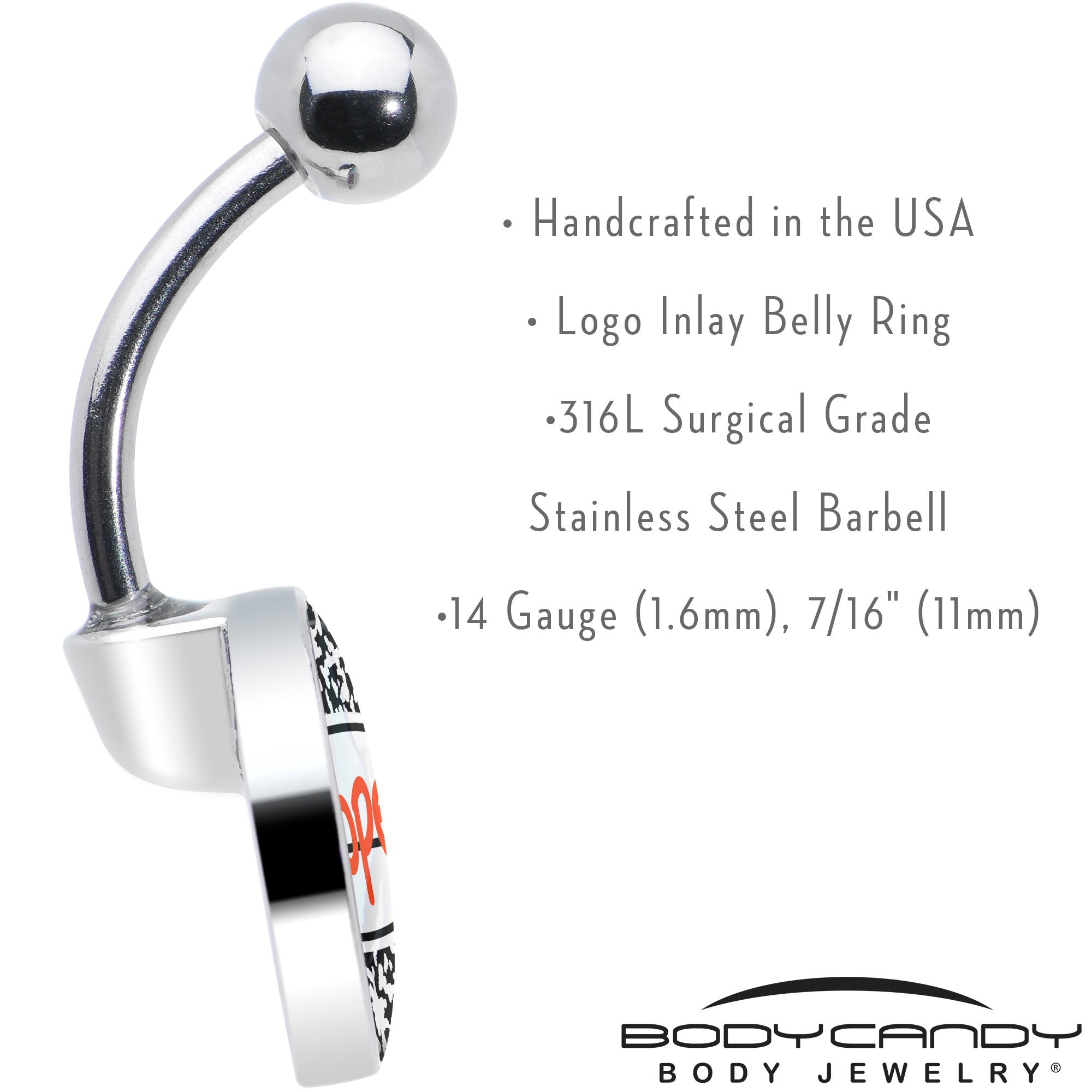 Dope Composition Notebook Stainless Steel Belly Ring custom design option