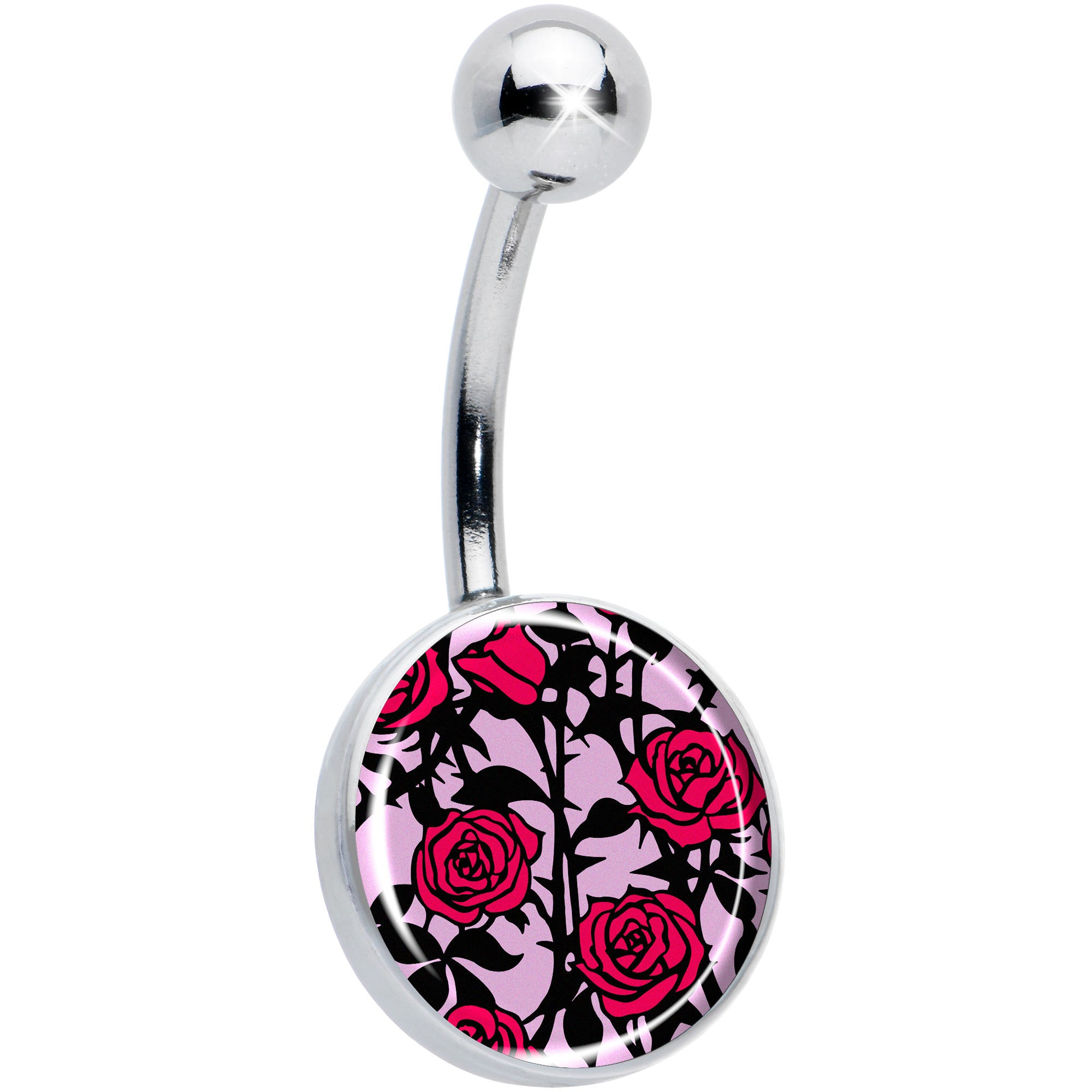 Blossom Creation Floral Love of Roses Hypoallergenic Stainless Steel Belly Ring