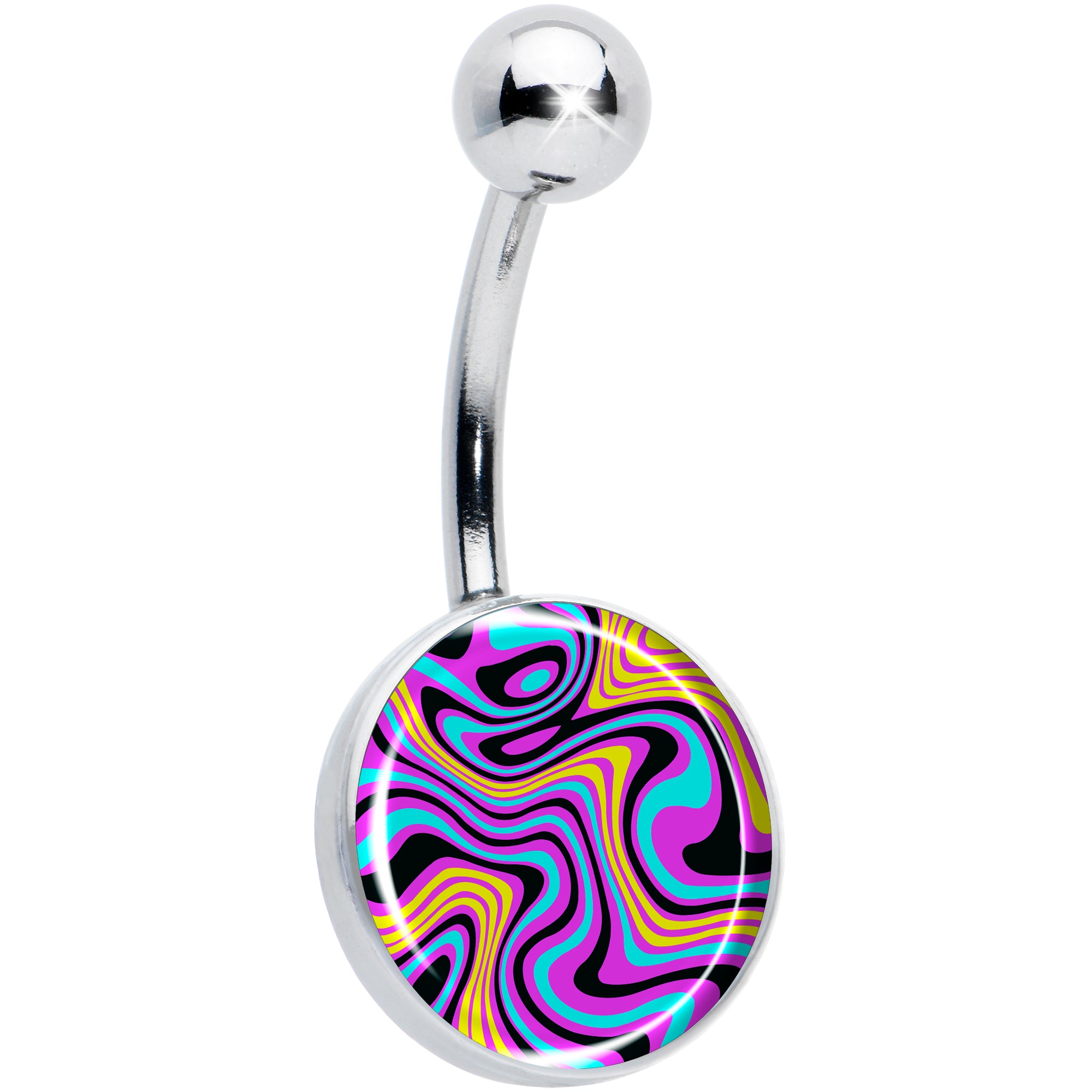 Funky Swirls Belly Ring Design