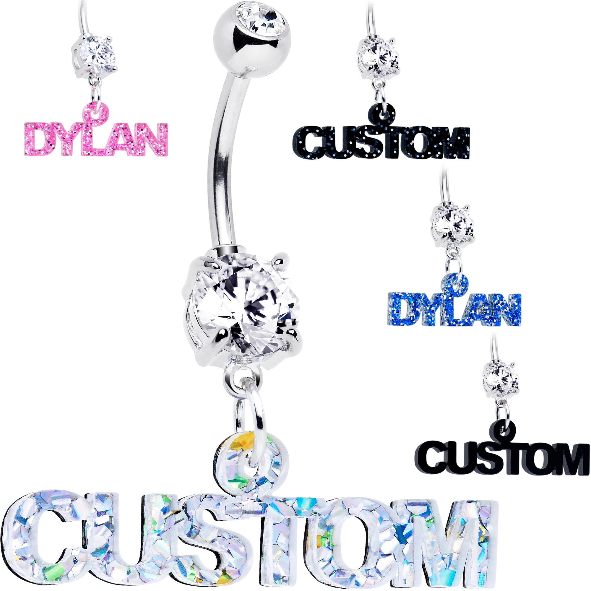 Custom Personalized Name Belly Ring
