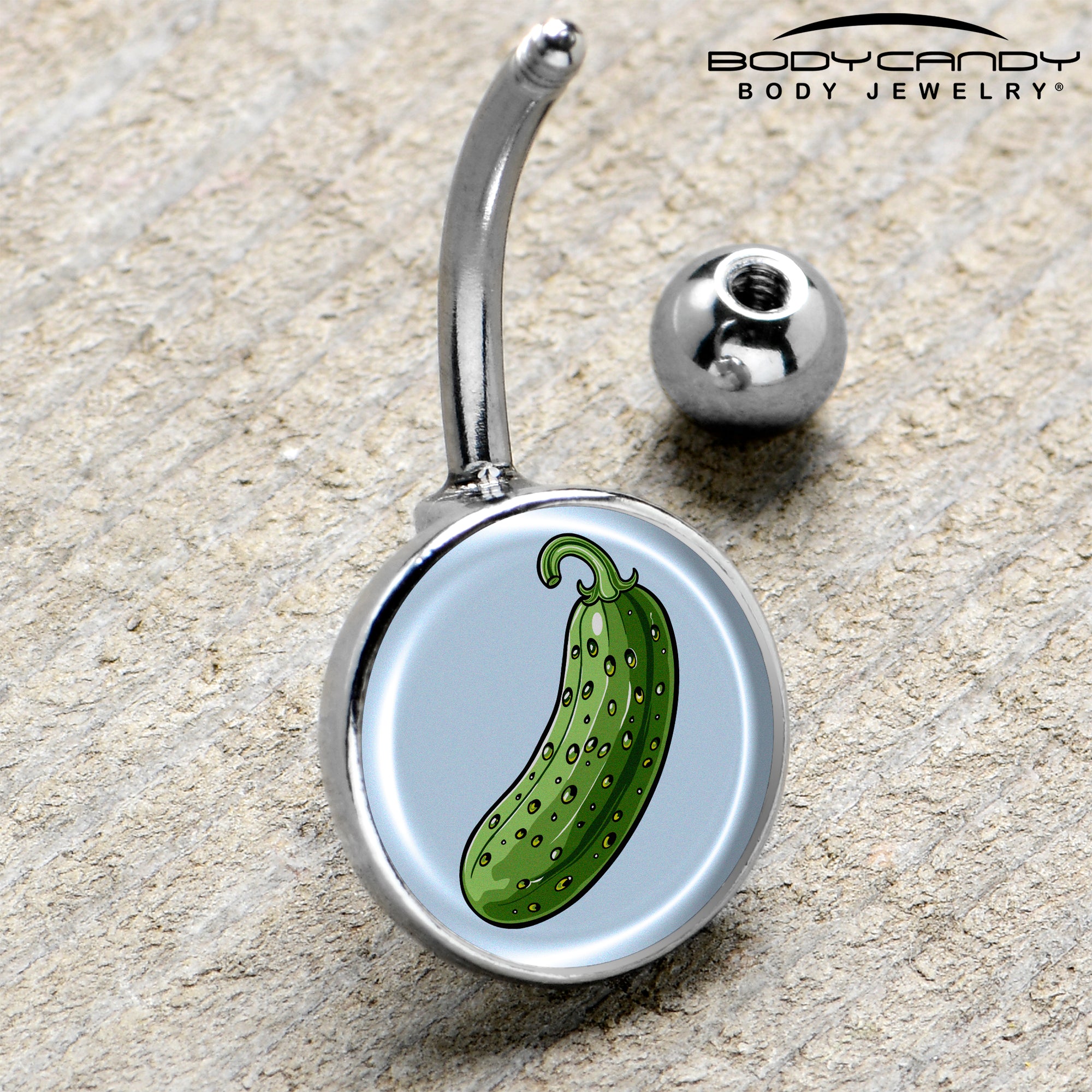 Green Pickle Belly Ring