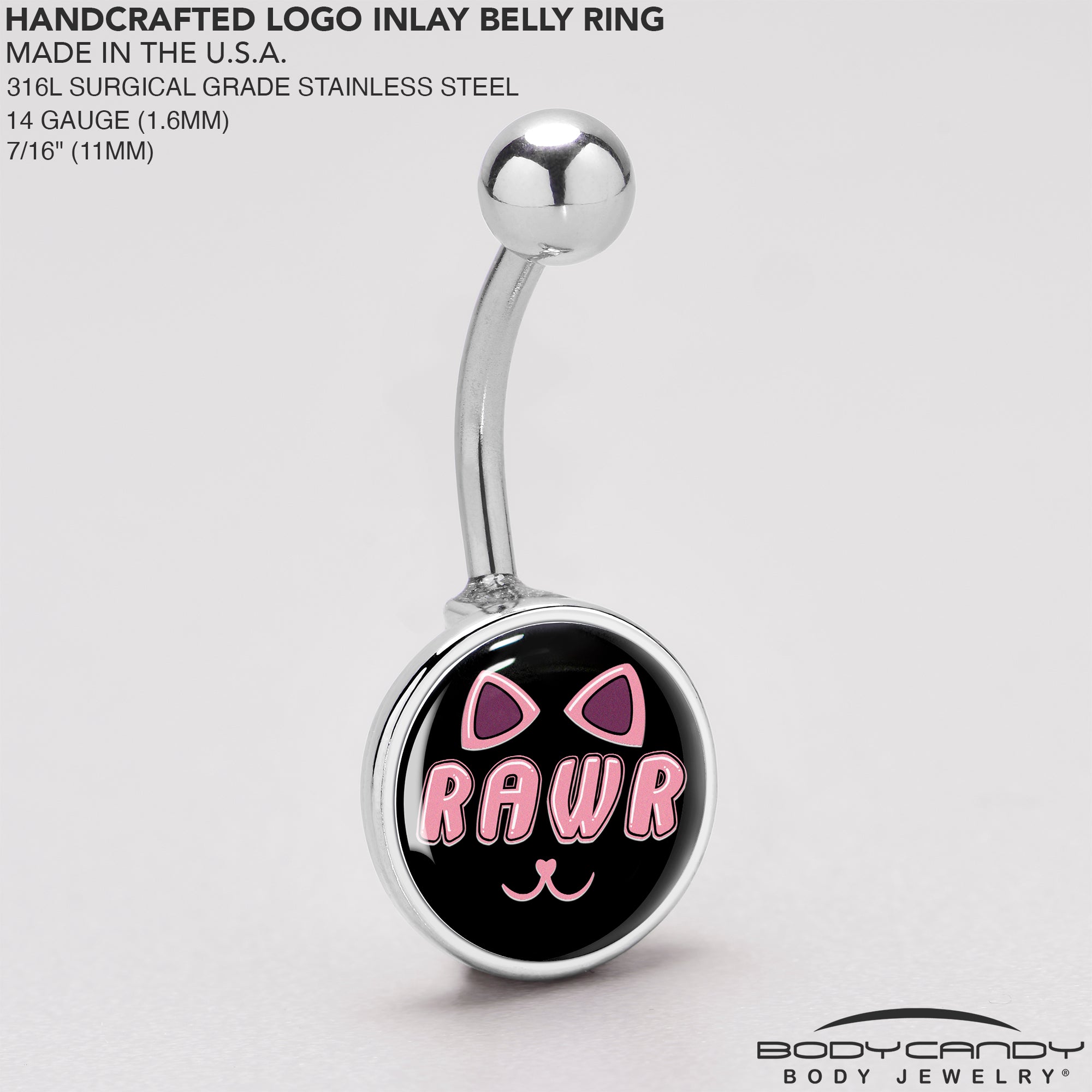 RAWR Kitty Cat Belly Ring
