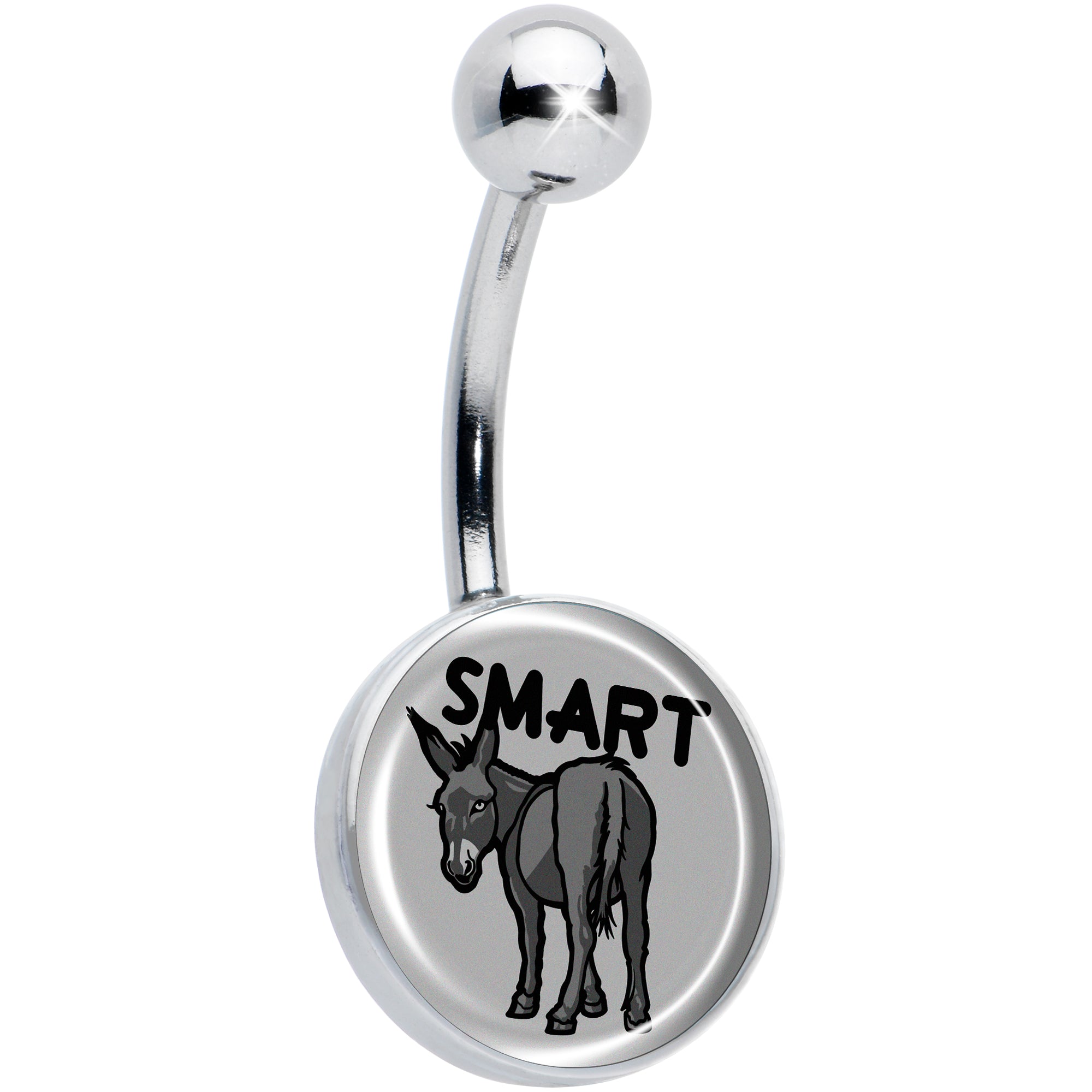 Donkey Smart Ass Hypoallergenic Stainless Steel Belly Ring