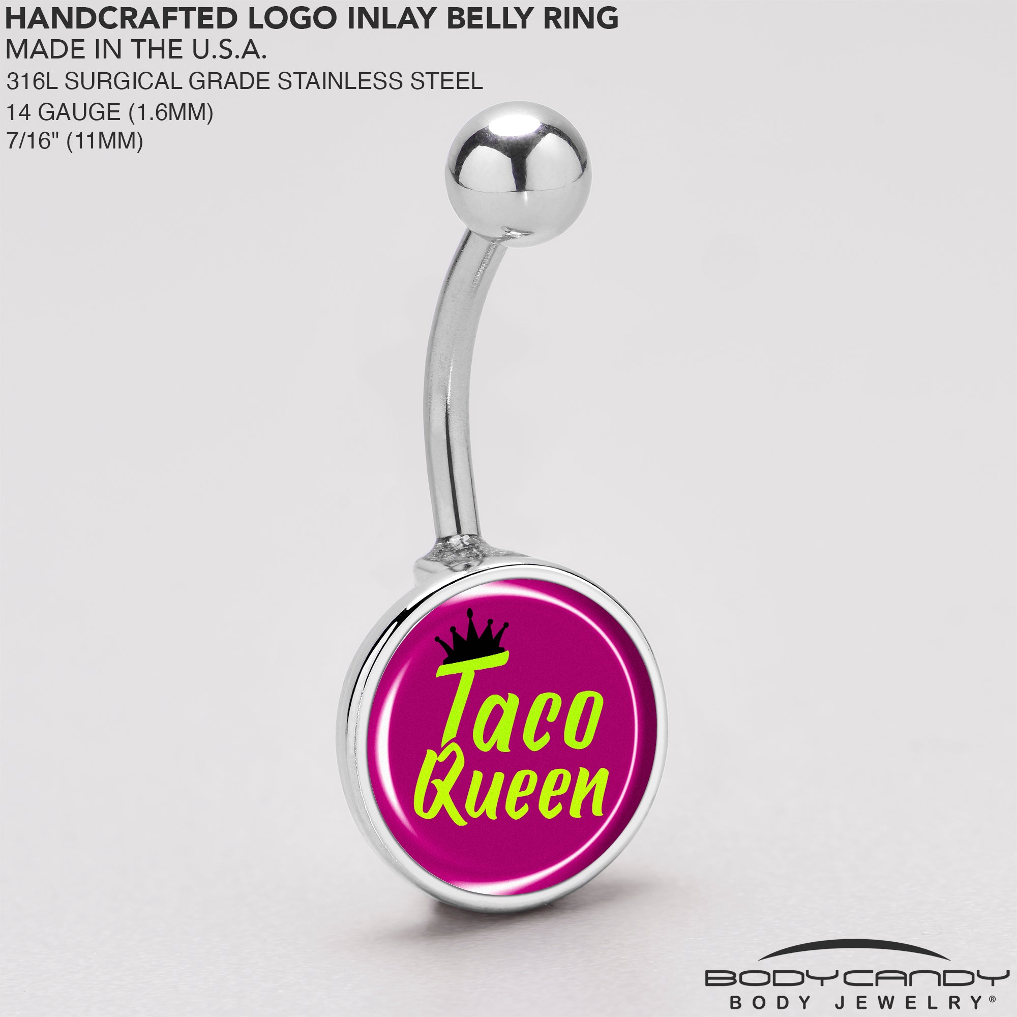 Playful taco belly ring perfect for food-themed jewelry