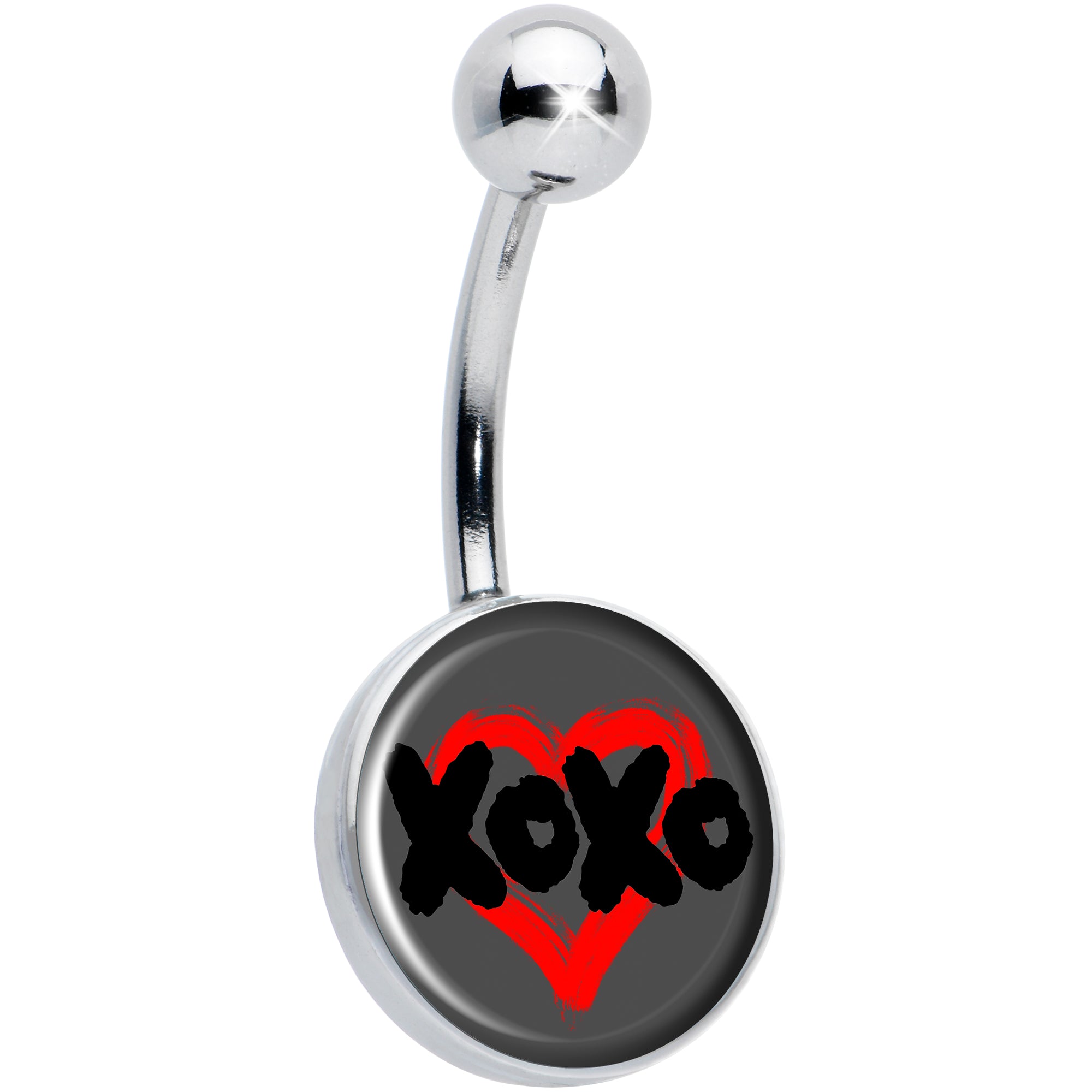 XOXO Heart Hypoallergenic Stainless Steel Belly Ring