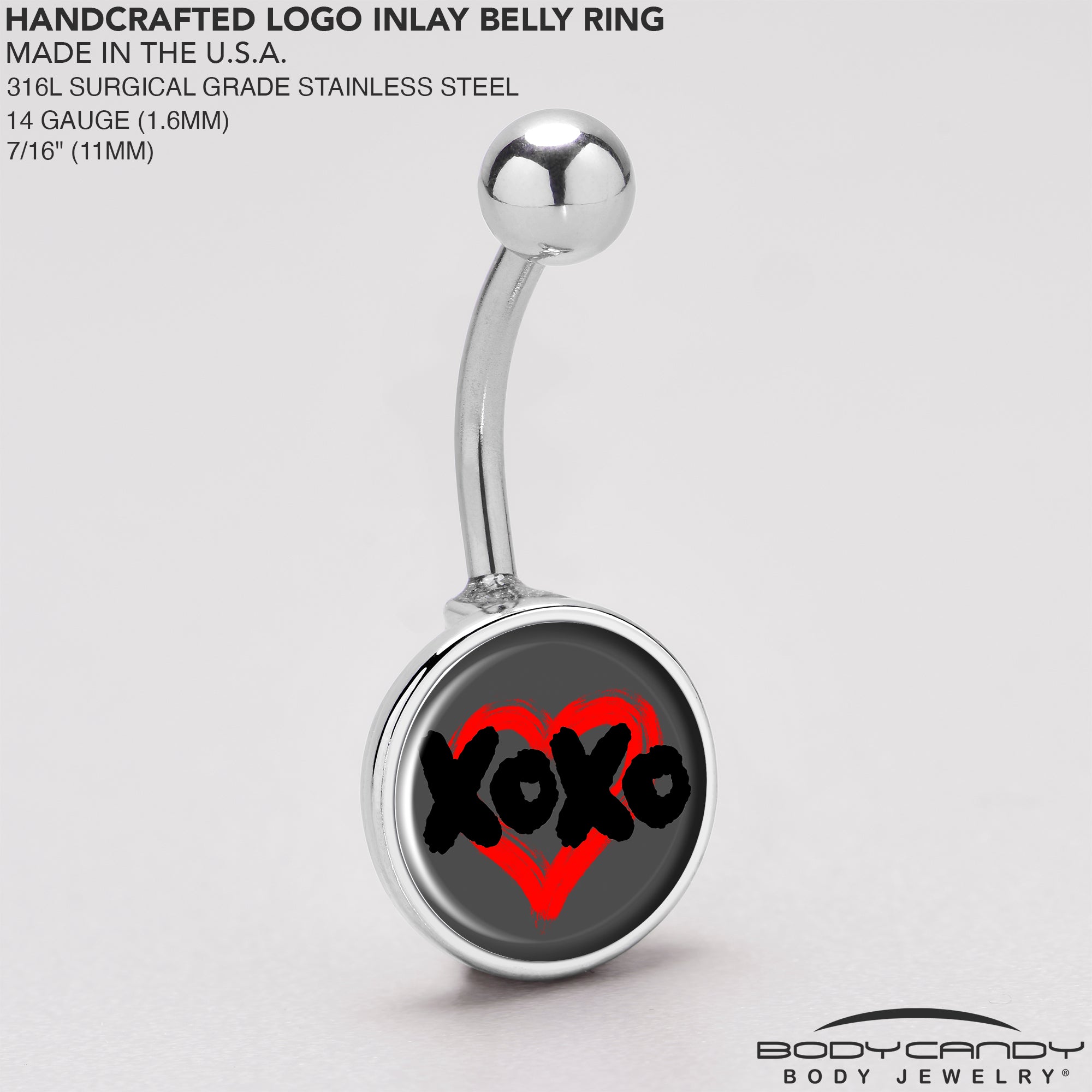 XOXO Heart Belly Ring
