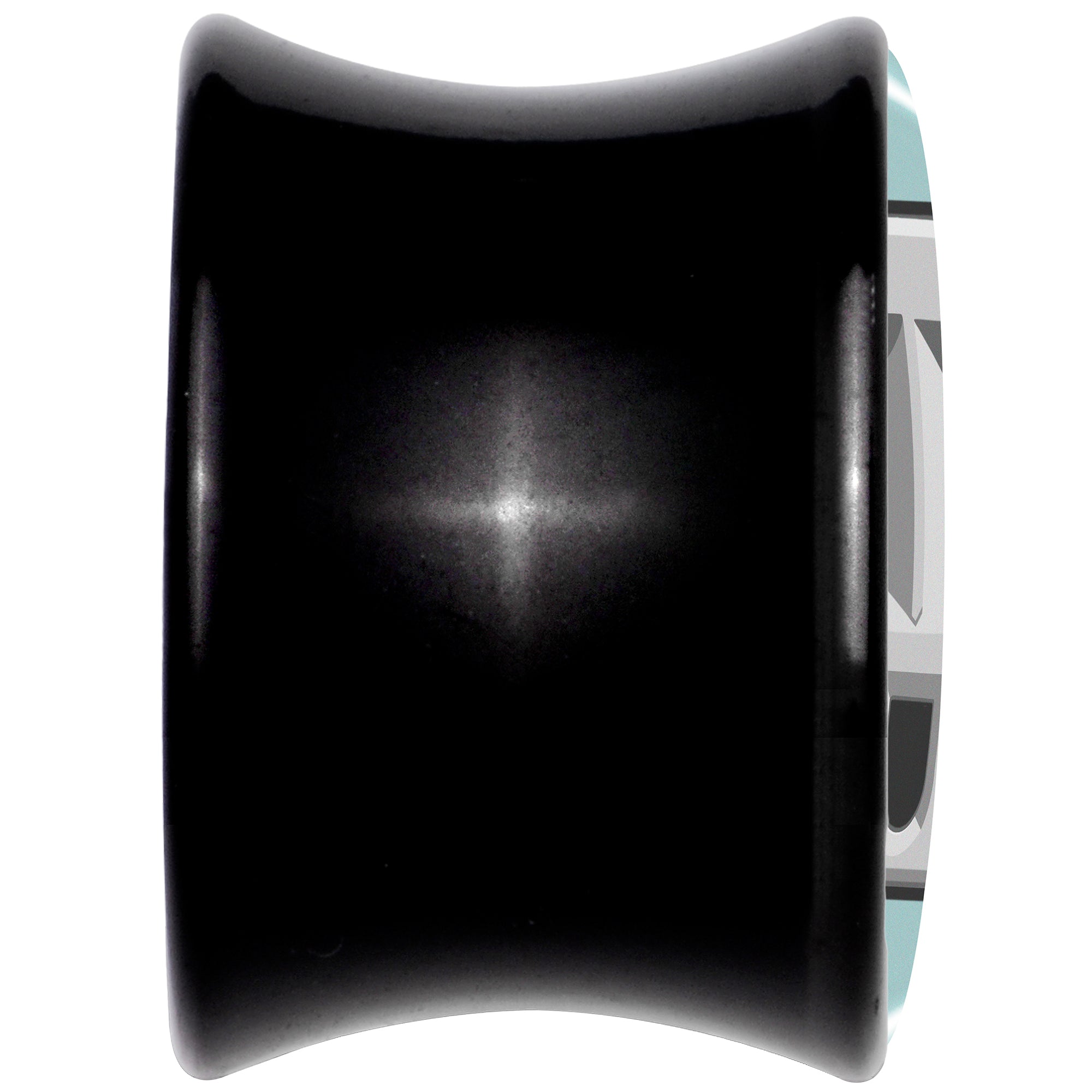 0G Smiling Plug Outlet Black Acrylic Saddle Plug Set by Onyx O