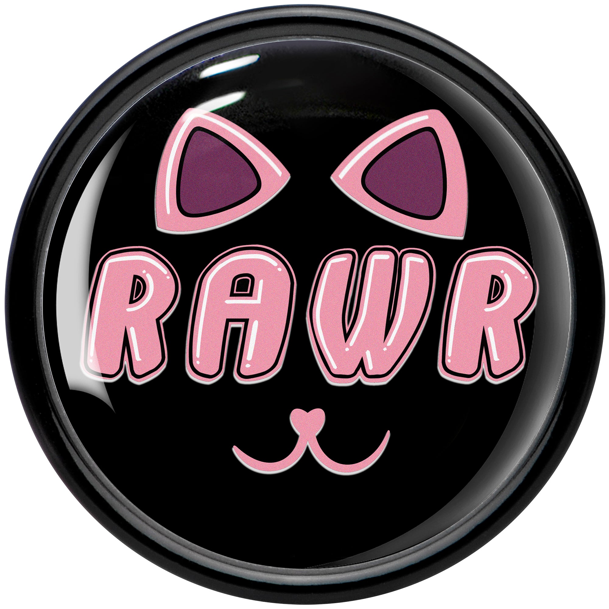 0G RAWR Kitty Cat Black Acrylic Saddle Plug Set by Onyx O
