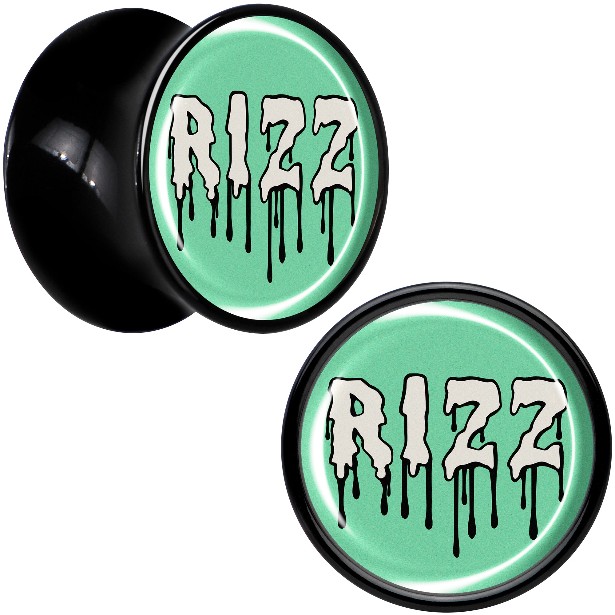 RIZZ Black Acrylic Saddle Plug Set by Onyx O