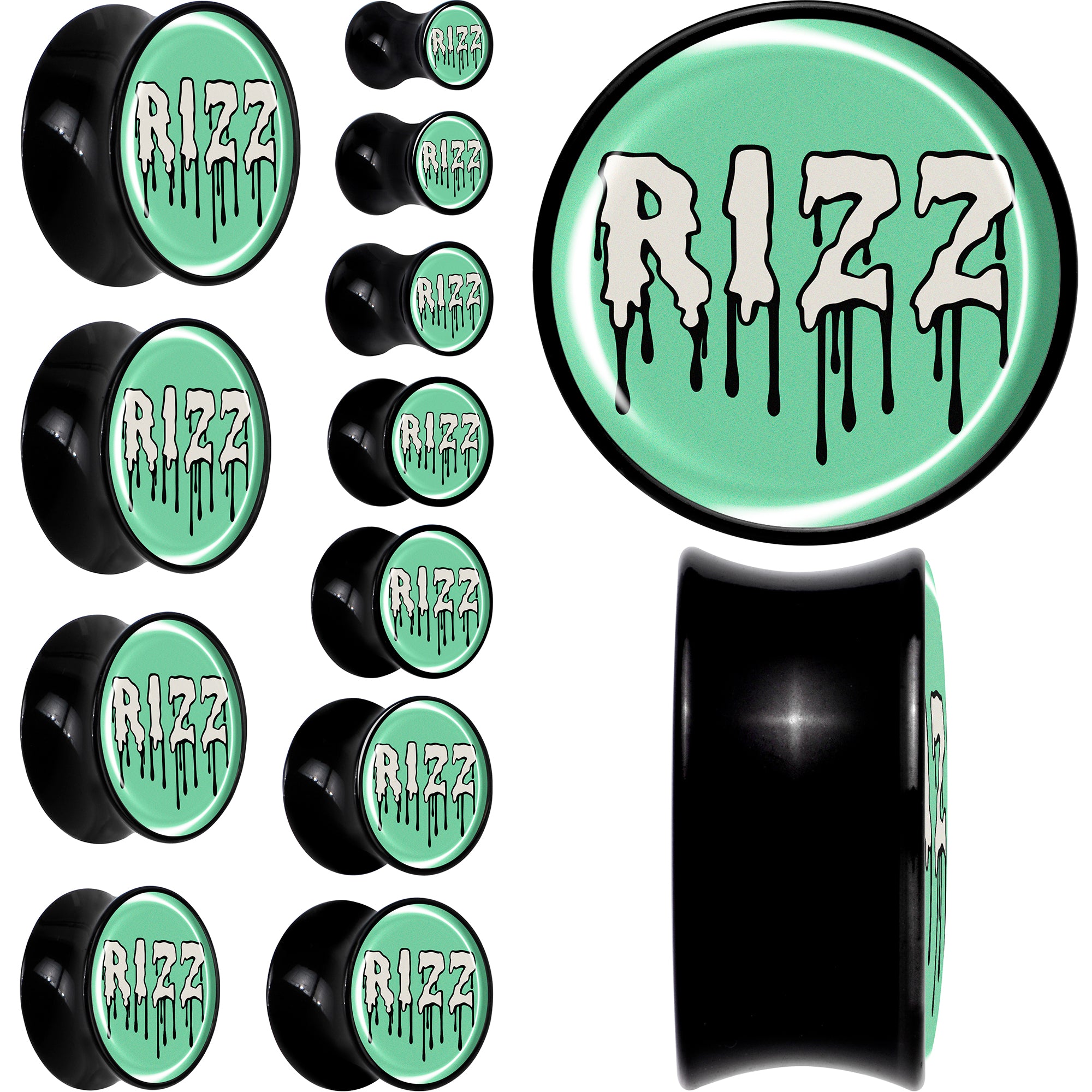 RIZZ Black Acrylic Saddle Plug Set by Onyx O