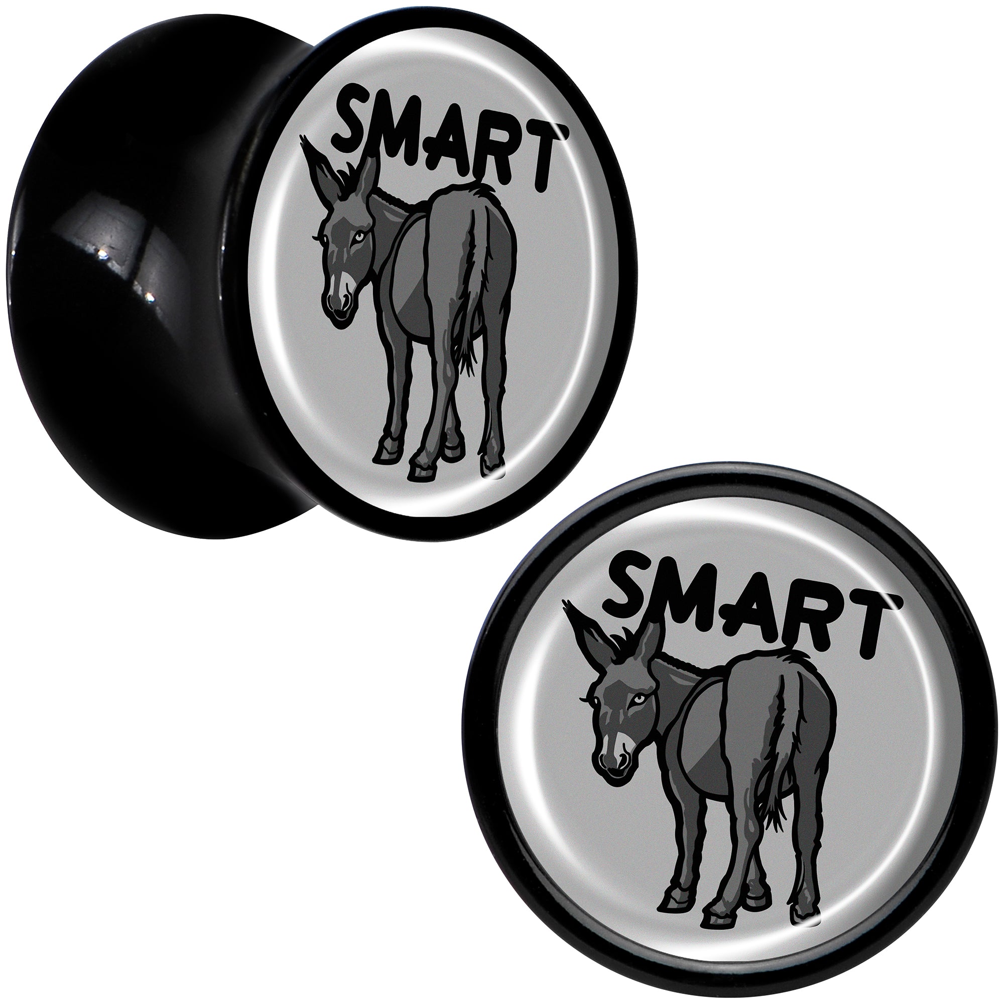 Donkey Smart Ass Black Acrylic Saddle Plug Set by Onyx O