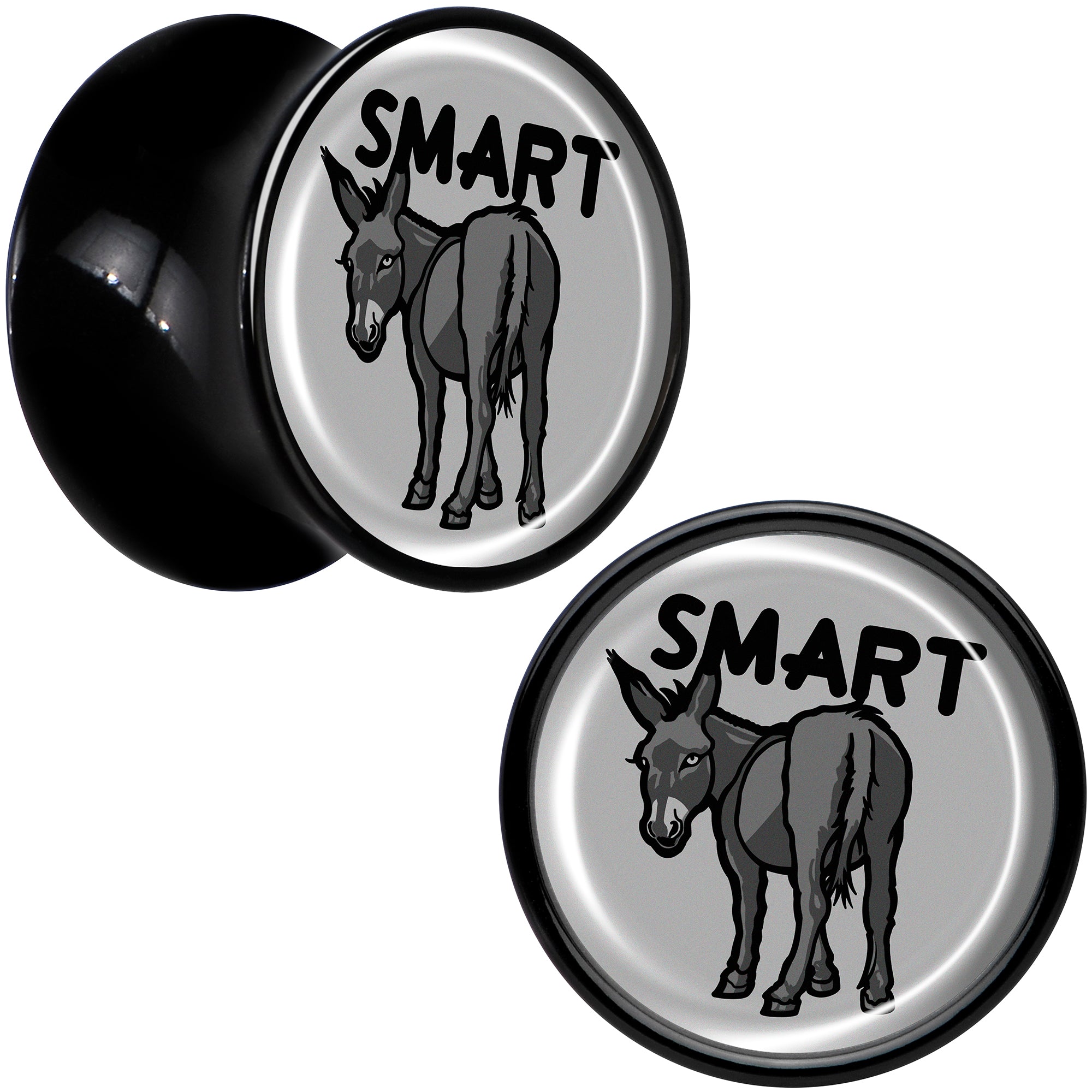 Donkey Smart Ass Black Acrylic Saddle Plug Set by Onyx O