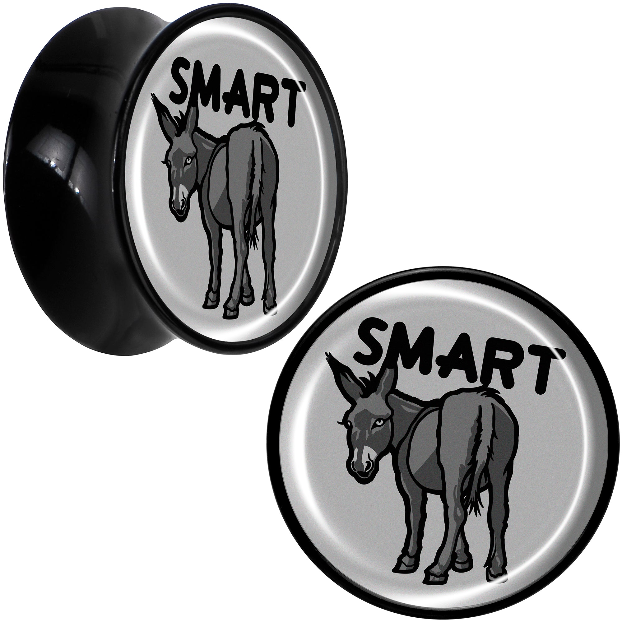 Donkey Smart Ass Black Acrylic Saddle Plug Set by Onyx O