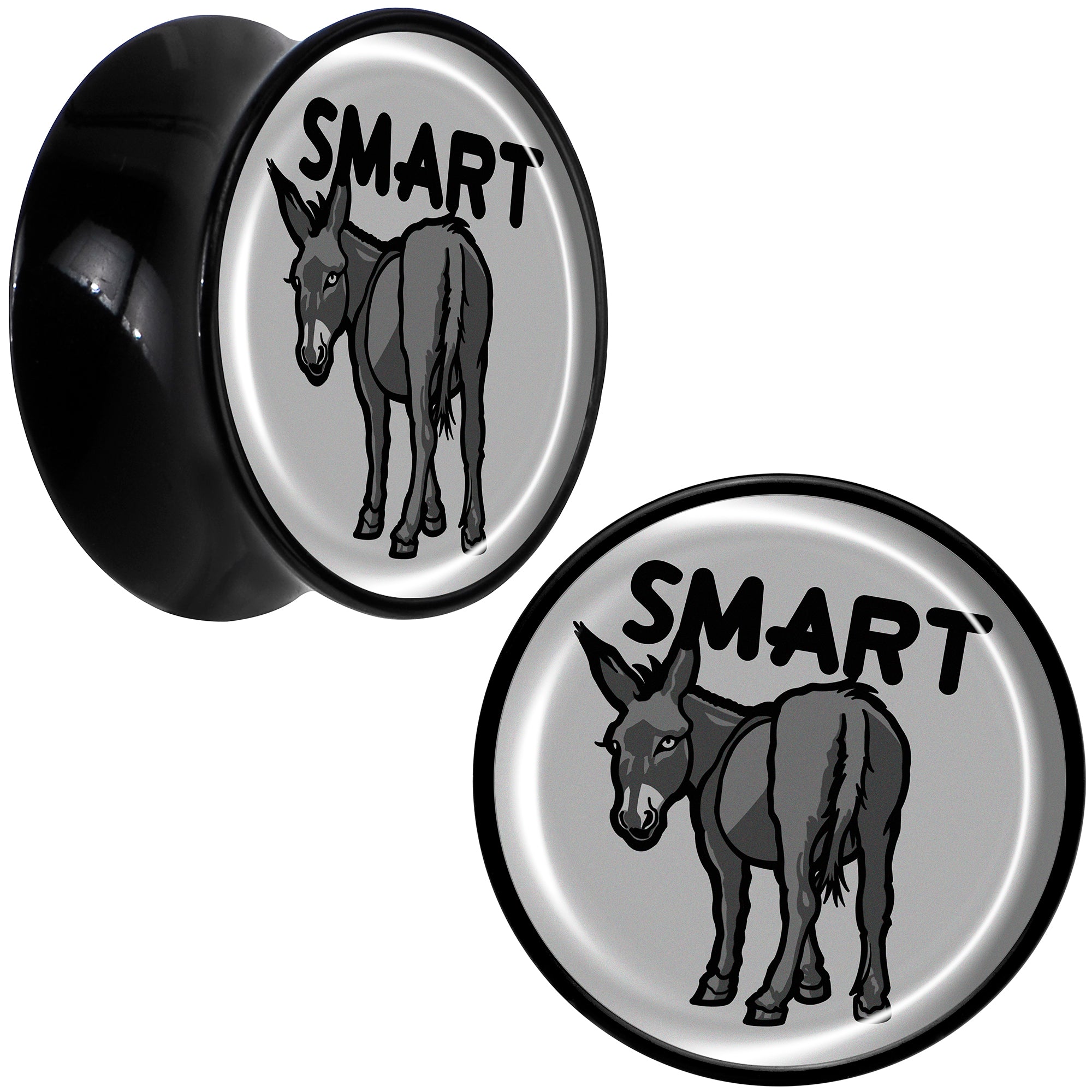 Donkey Smart Ass Black Acrylic Saddle Plug Set by Onyx O