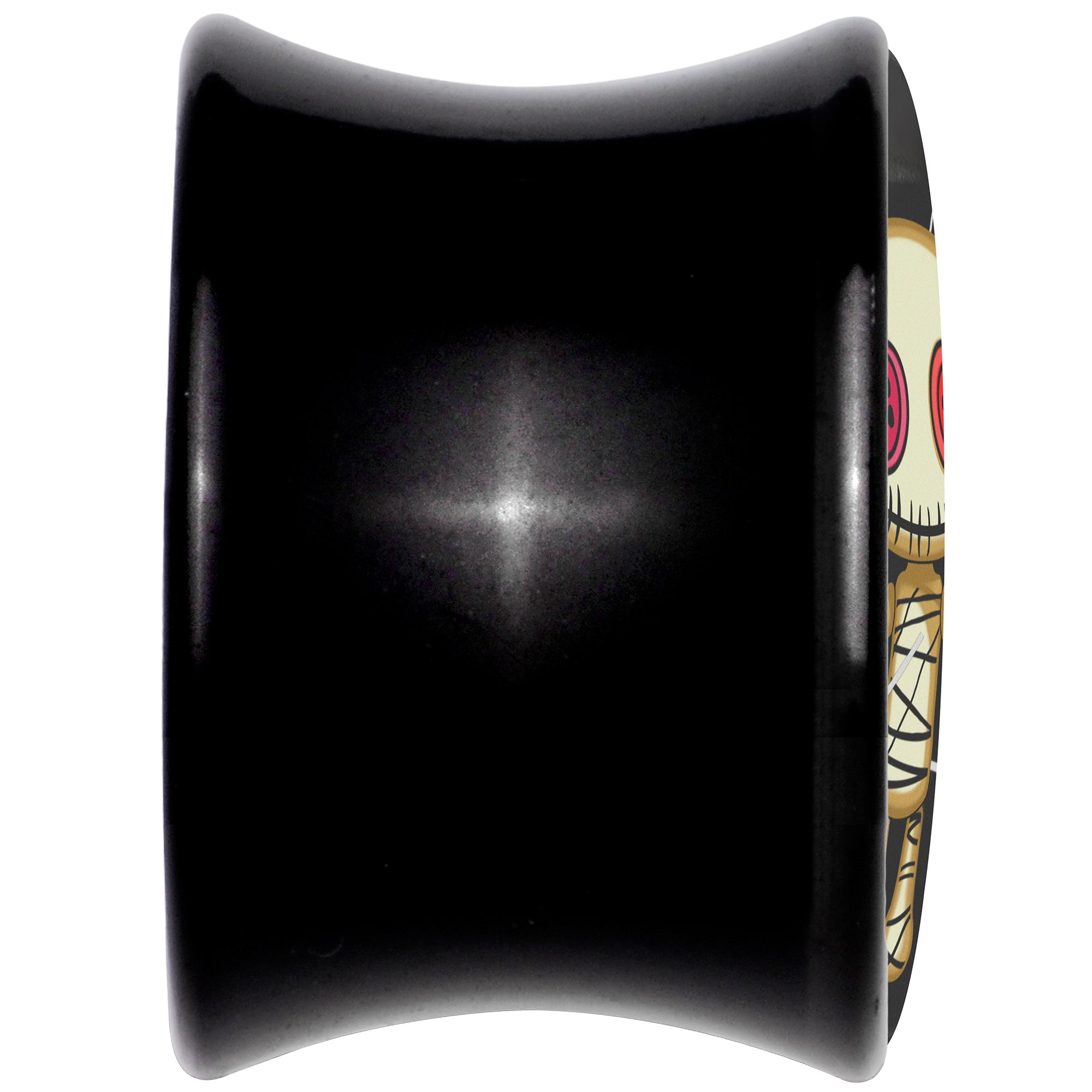 0G Voodoo Doll Black Acrylic Saddle Plug Set by Onyx O