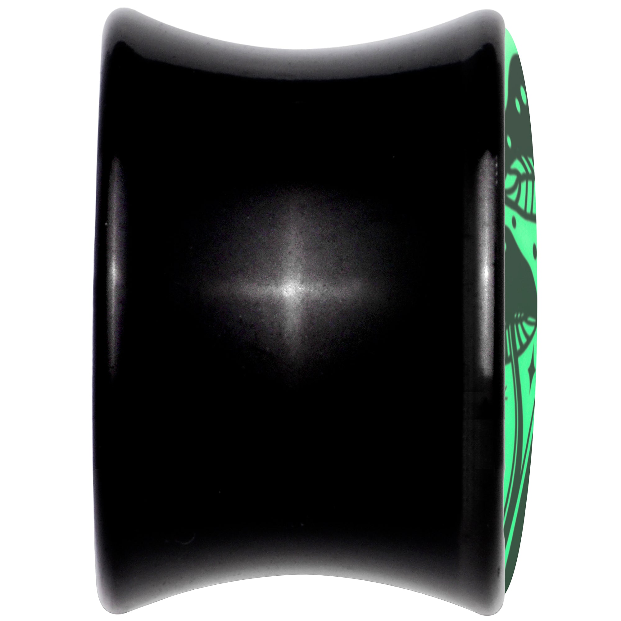 Glow in the Dark Mystic Mushroom Black Acrylic Saddle Plug Set by Onyx O