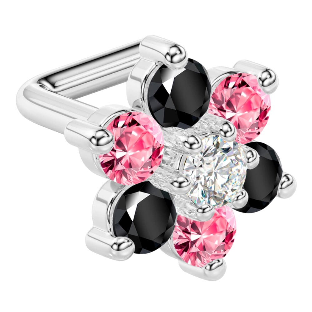 14K Gold Nose Ring with Customizable Flower