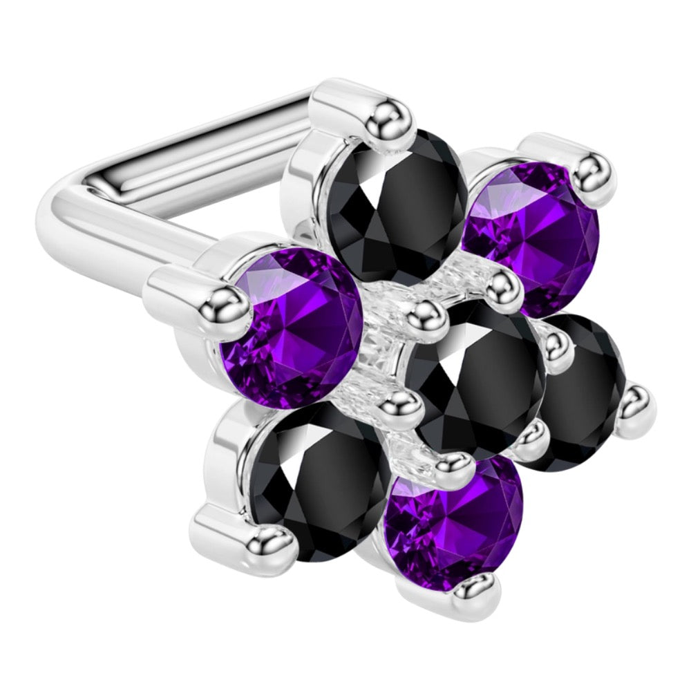 14K Gold Nose Ring with Customizable Flower