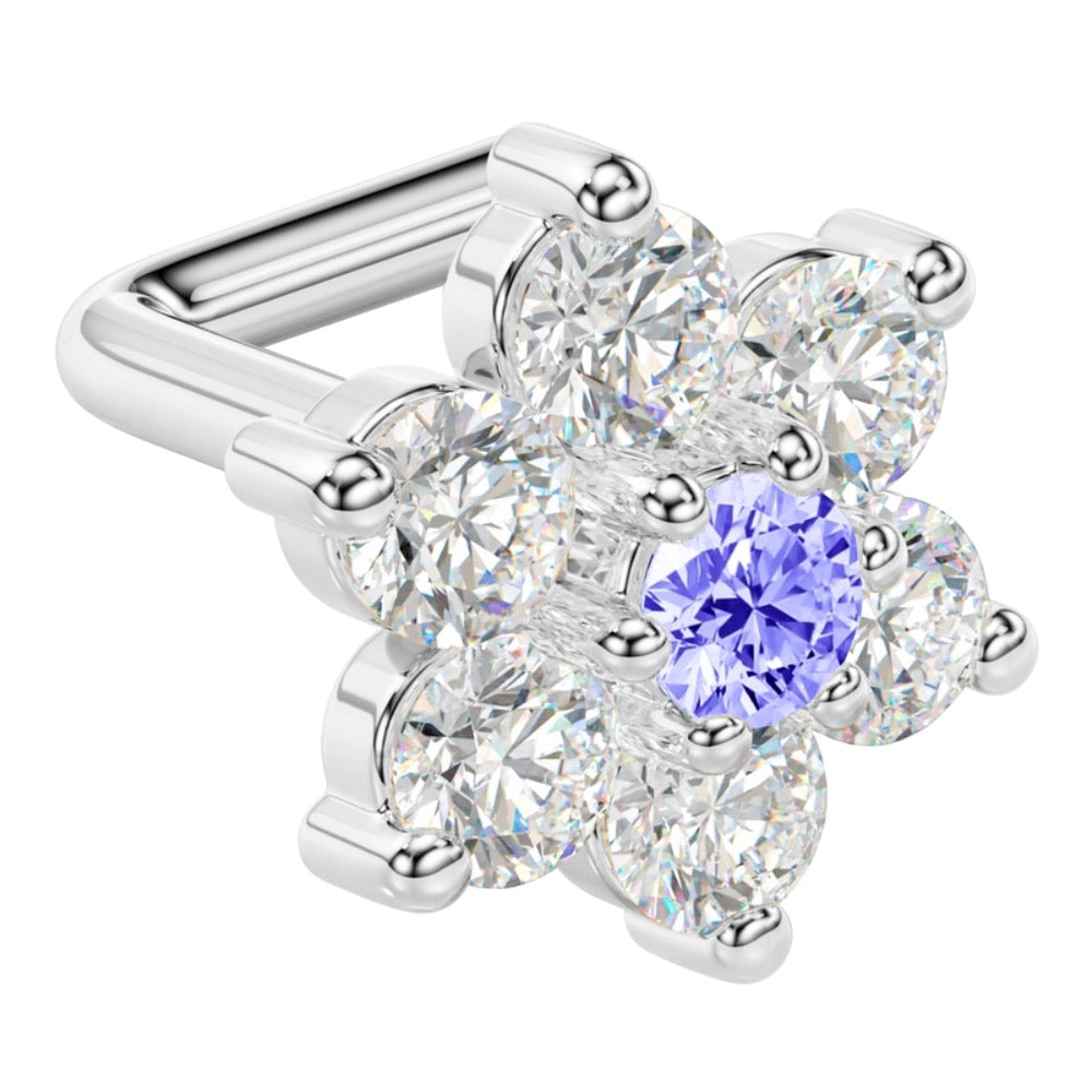 14K Gold Nose Ring with Customizable Flower