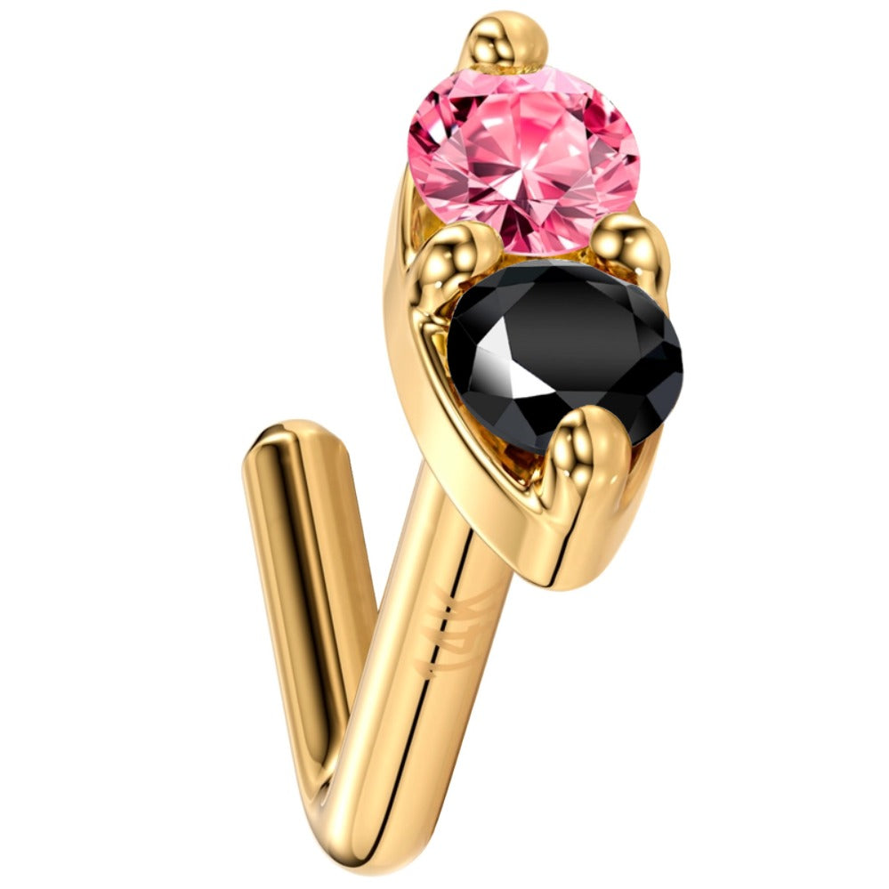 14K Gold Nose Ring with Customizable Marquise