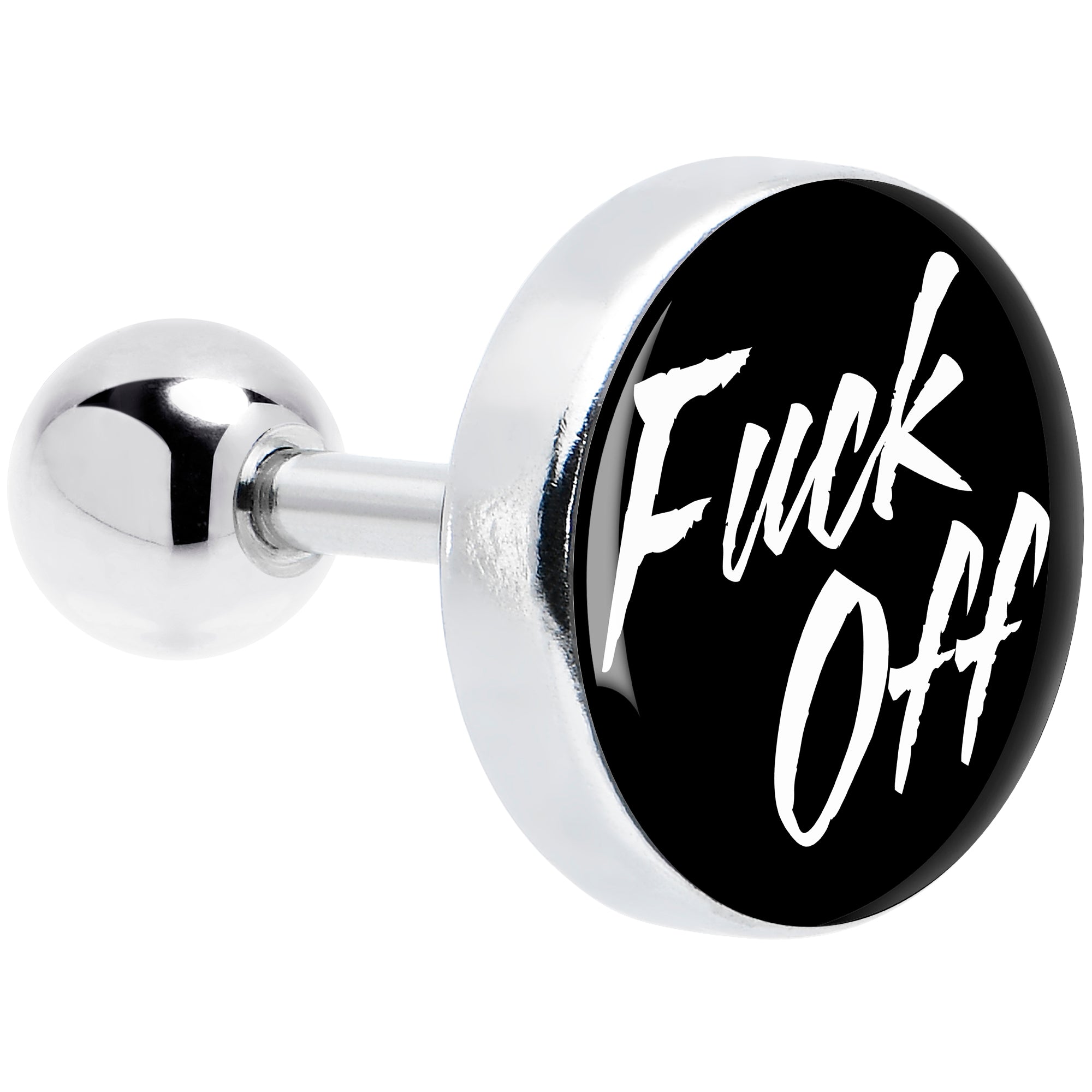 16G Black F*ck Off Tragus Cartilage Earring