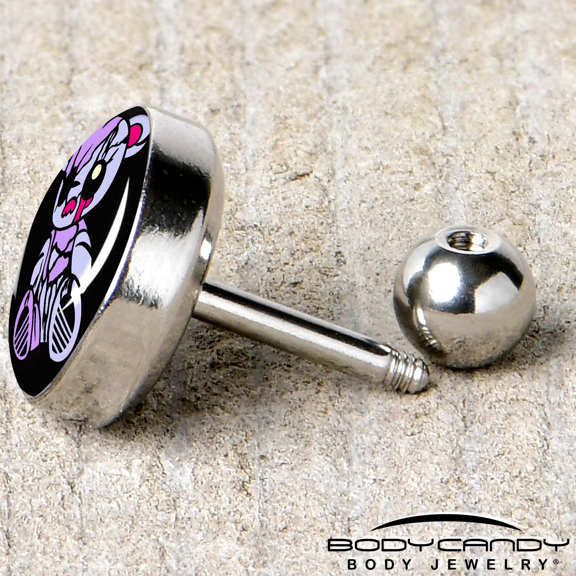 16G 1/4 Attitude Teddy Bear Tragus Cartilage Earring by Onyx O