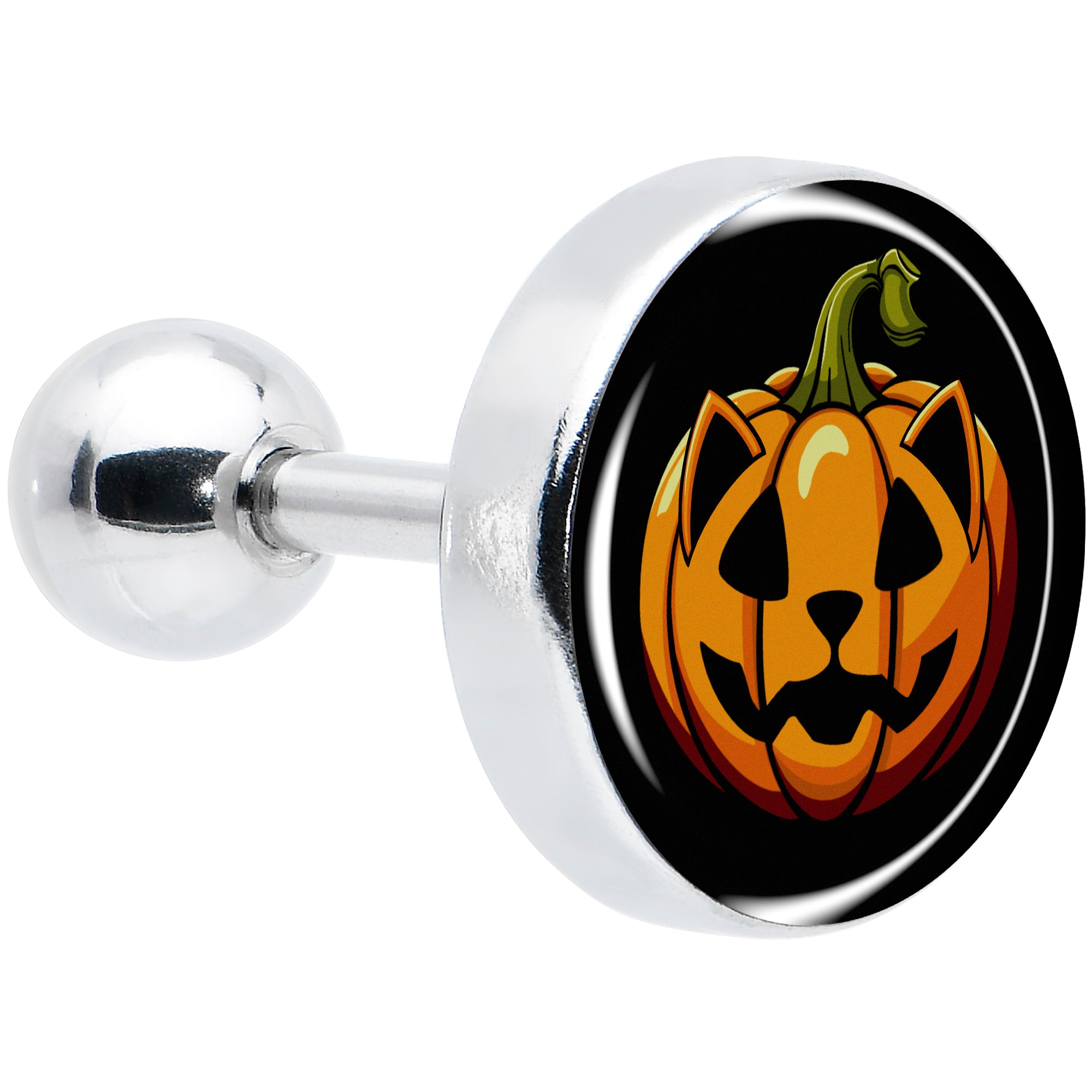 16G 1/4 Pumpkin Cat Jack-O-Lantern Tragus Cartilage Earring by Onyx O
