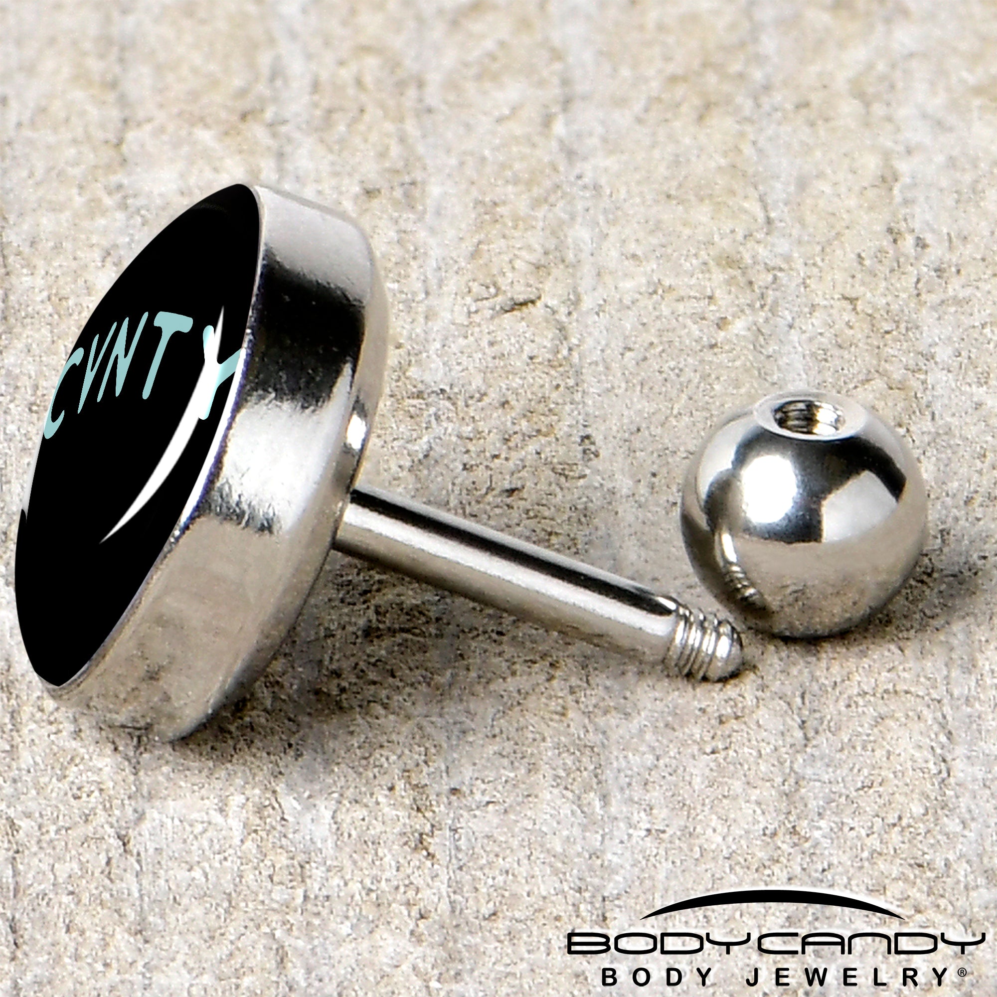 16G 1/4 Phrase Logo CVNTY Tragus Cartilage Earring by Onyx O