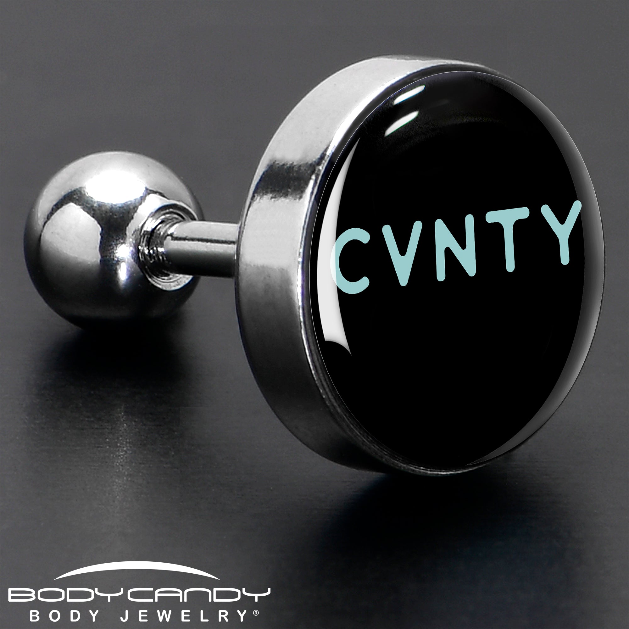 16G 1/4 Phrase Logo CVNTY Tragus Cartilage Earring by Onyx O