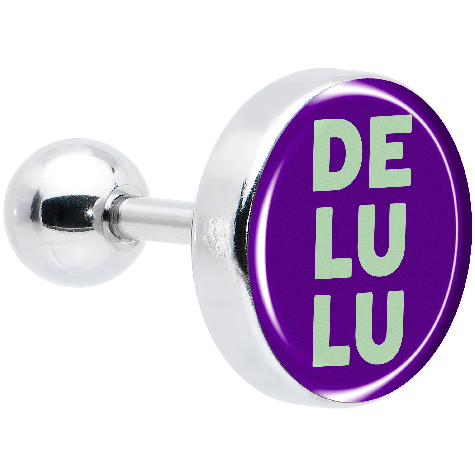 16G 1/4 Word DELULU Tragus Cartilage Earring by Onyx O