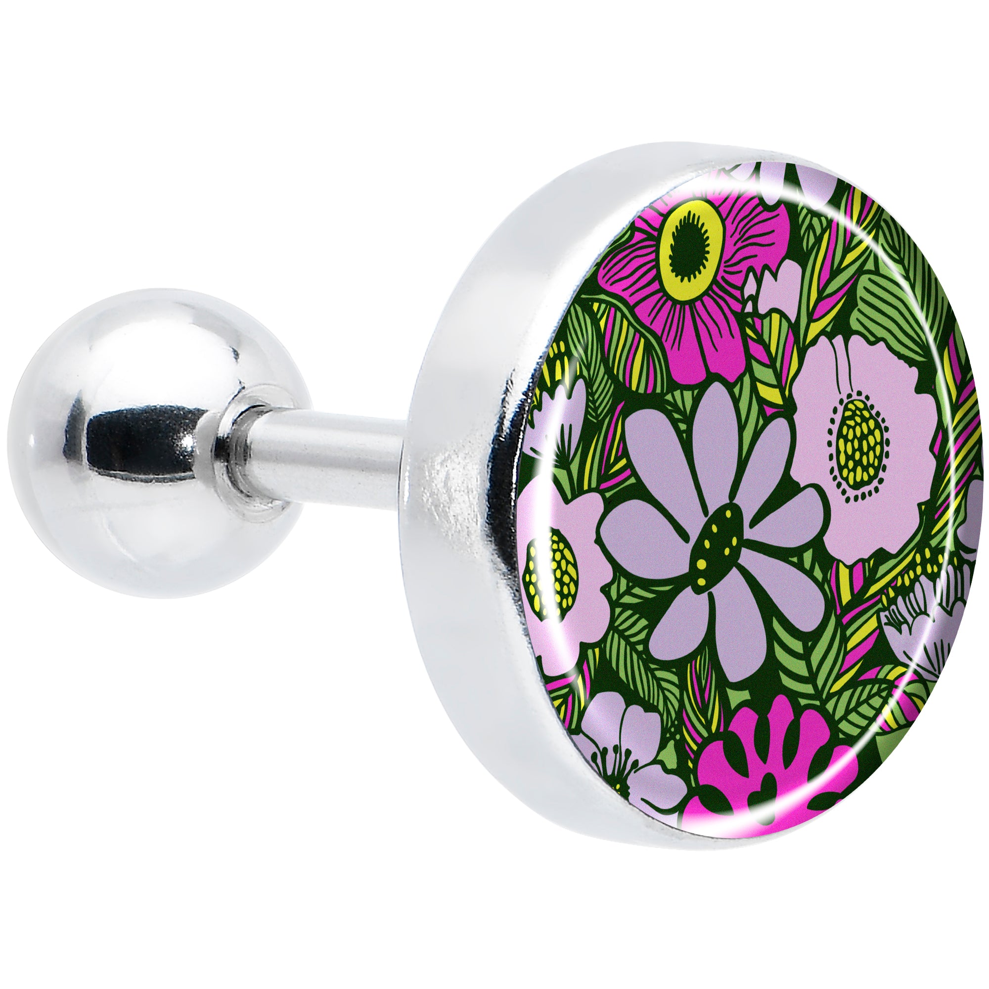 16G 1/4 Blossom Creation Paradise of Pink Flowers Cartilage Earring by Onyx O