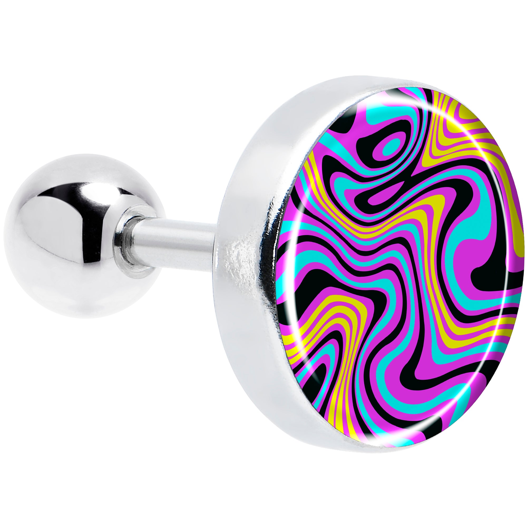 16 Gauge 1/4 Funky Swirls Cartilage Tragus Earring