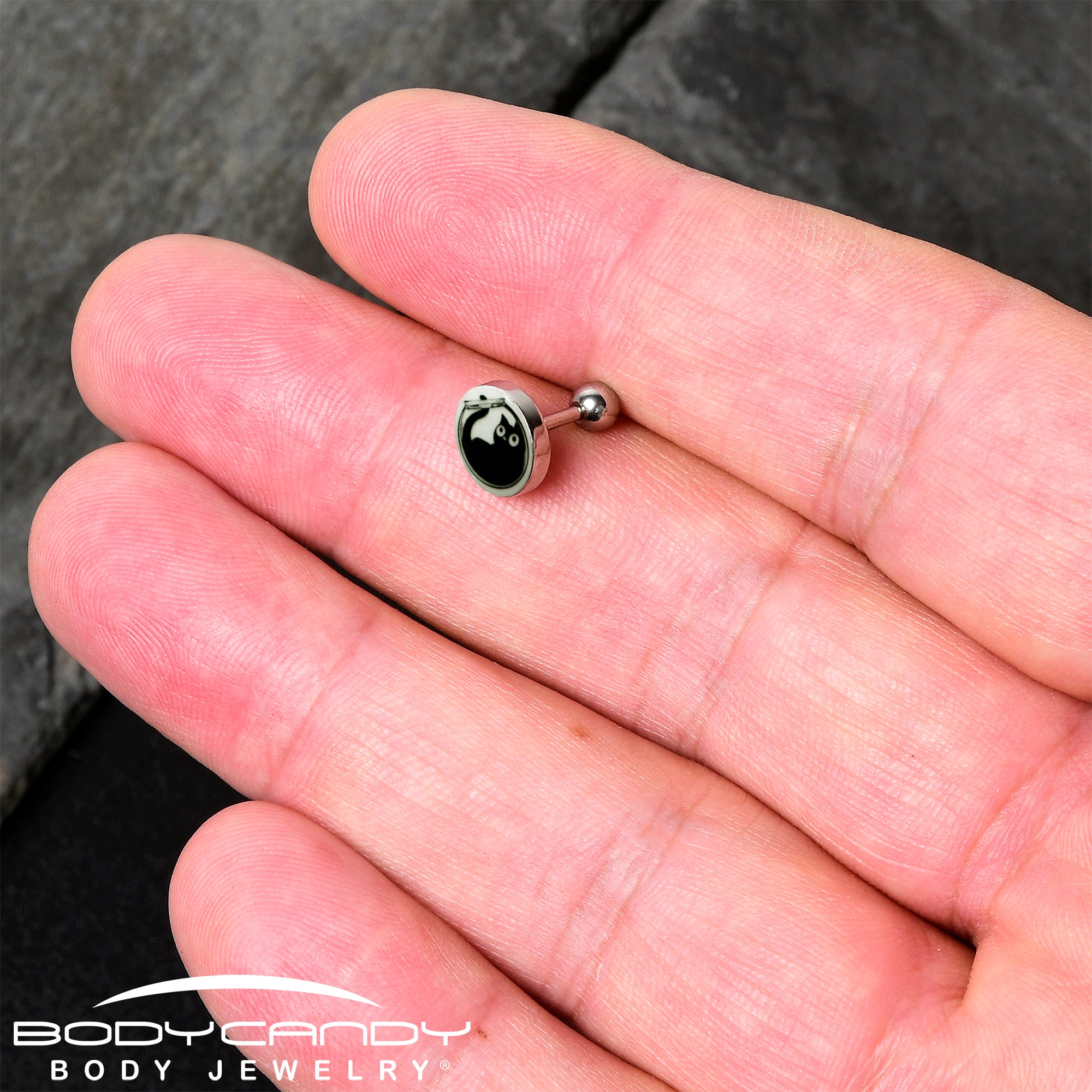 16G Glow in the Dark Fishbowl Kitty Cat Tragus Cartilage Earring by Onyx O