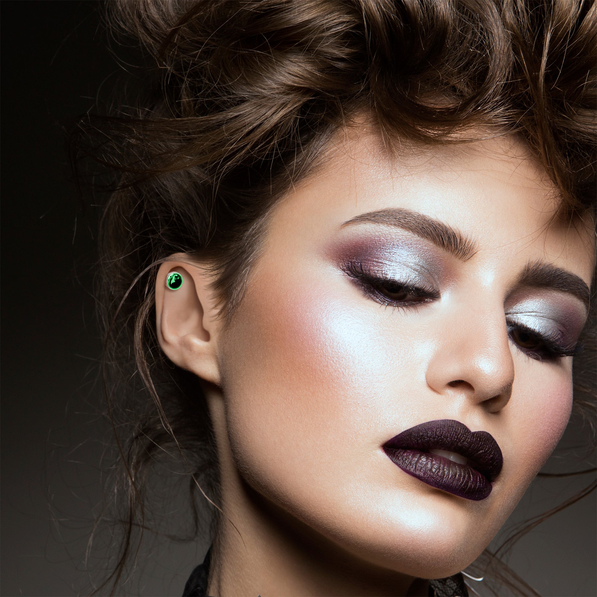 16G Glow in the Dark Fishbowl Kitty Cat Tragus Cartilage Earring by Onyx O