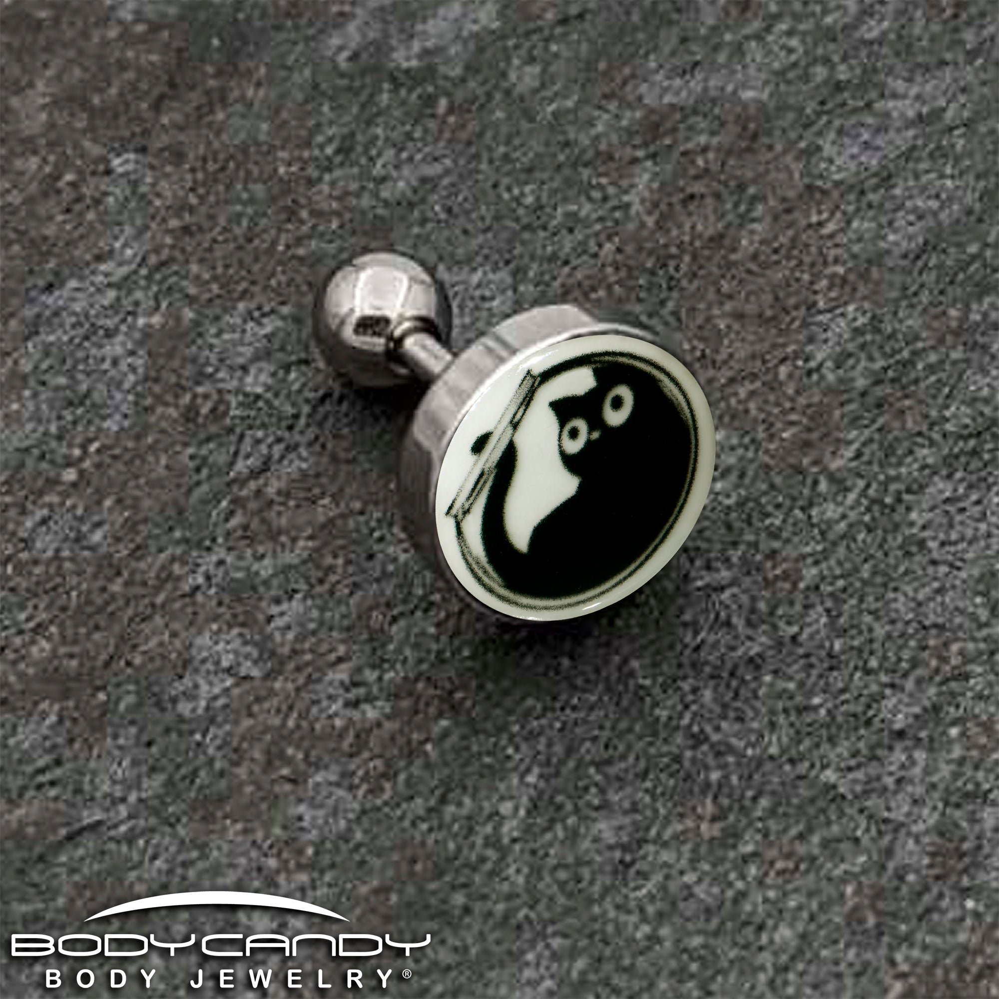 16G Glow in the Dark Fishbowl Kitty Cat Tragus Cartilage Earring by Onyx O