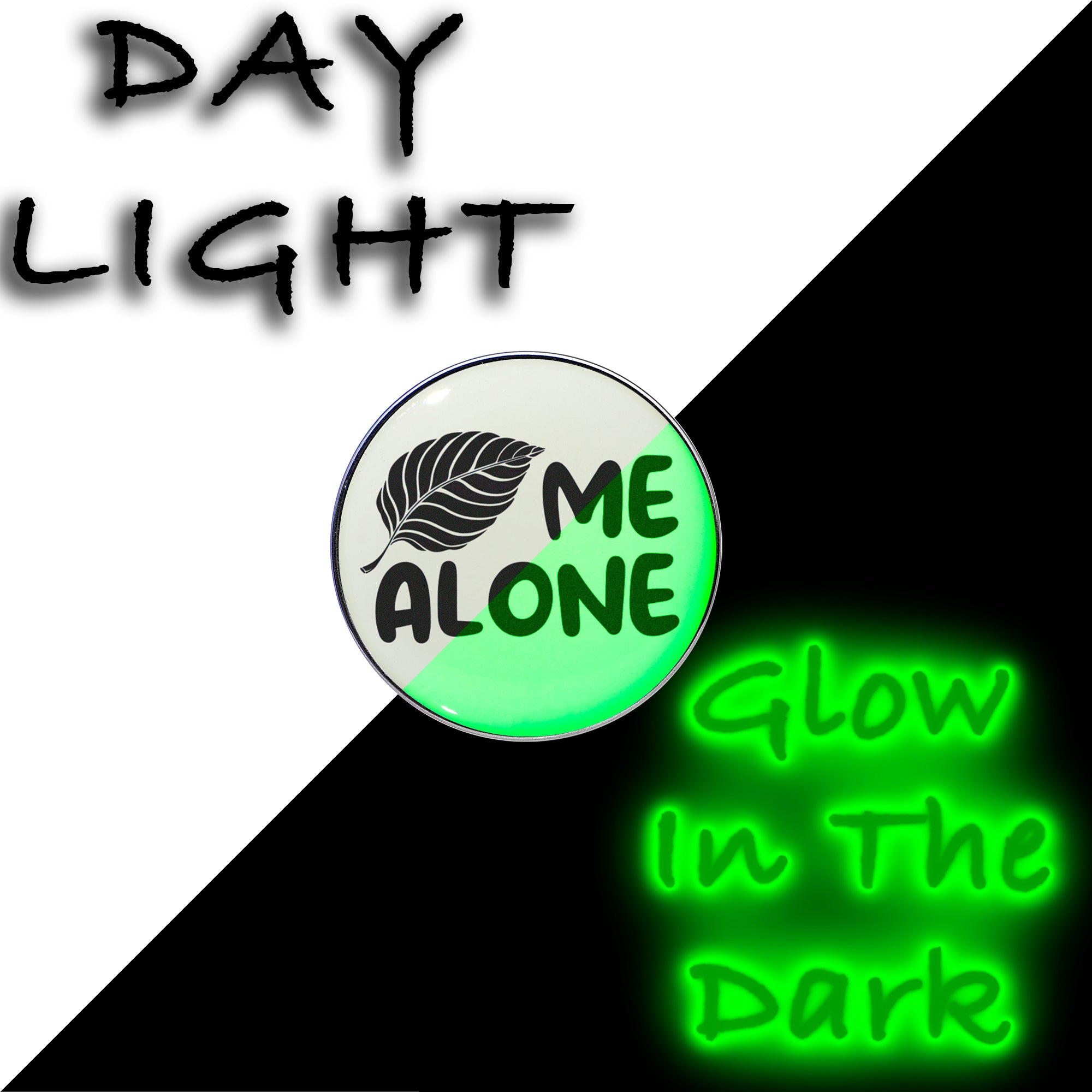 16G 1/4 Glow in the Dark Leaf Me Alone Tragus Cartilage Earring by Onyx O