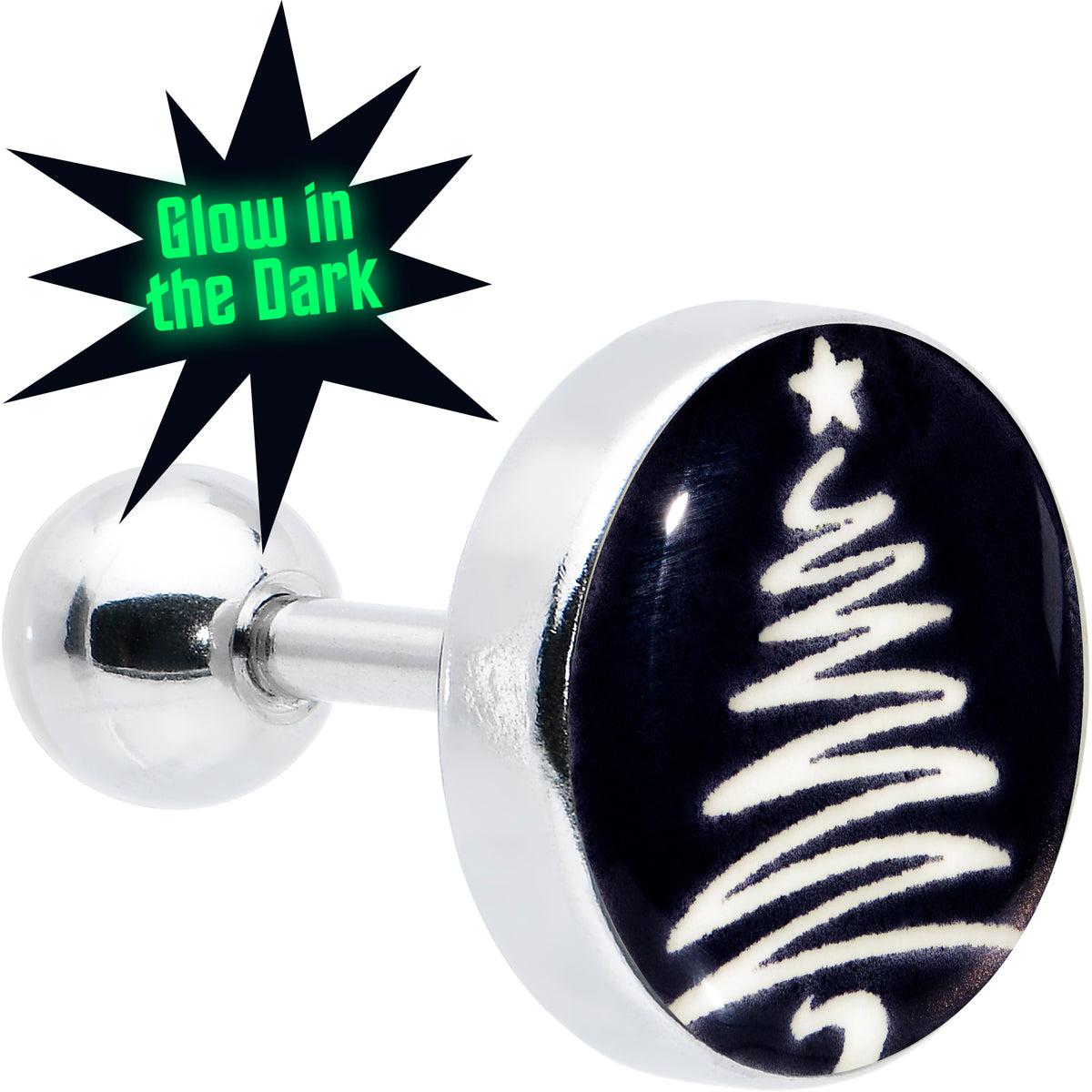 Glow in the Dark Holiday Christmas Tree Tragus Cartilage Earring by Onyx O