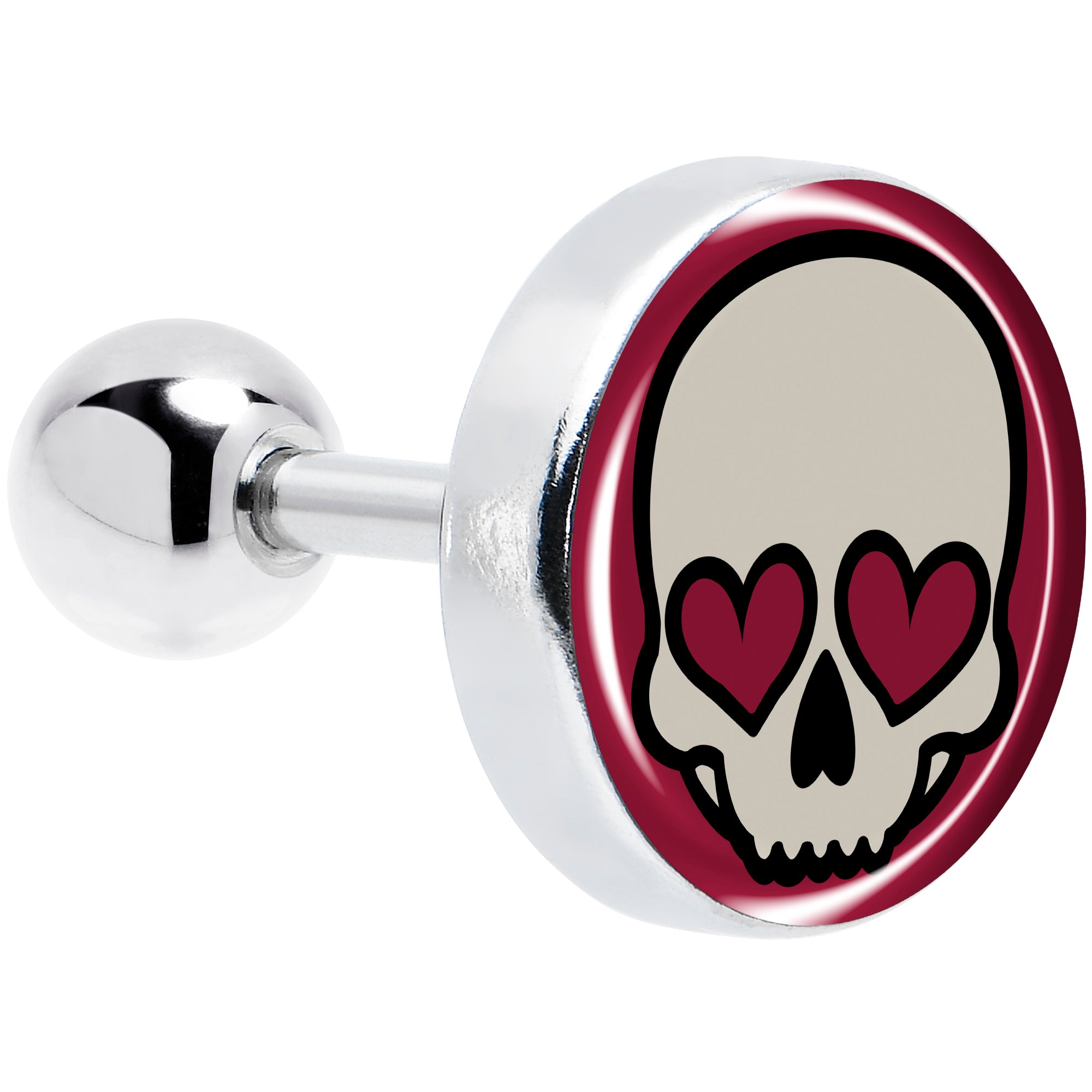 16 Gauge Valentine Heart Skull Tragus Cartilage Earring