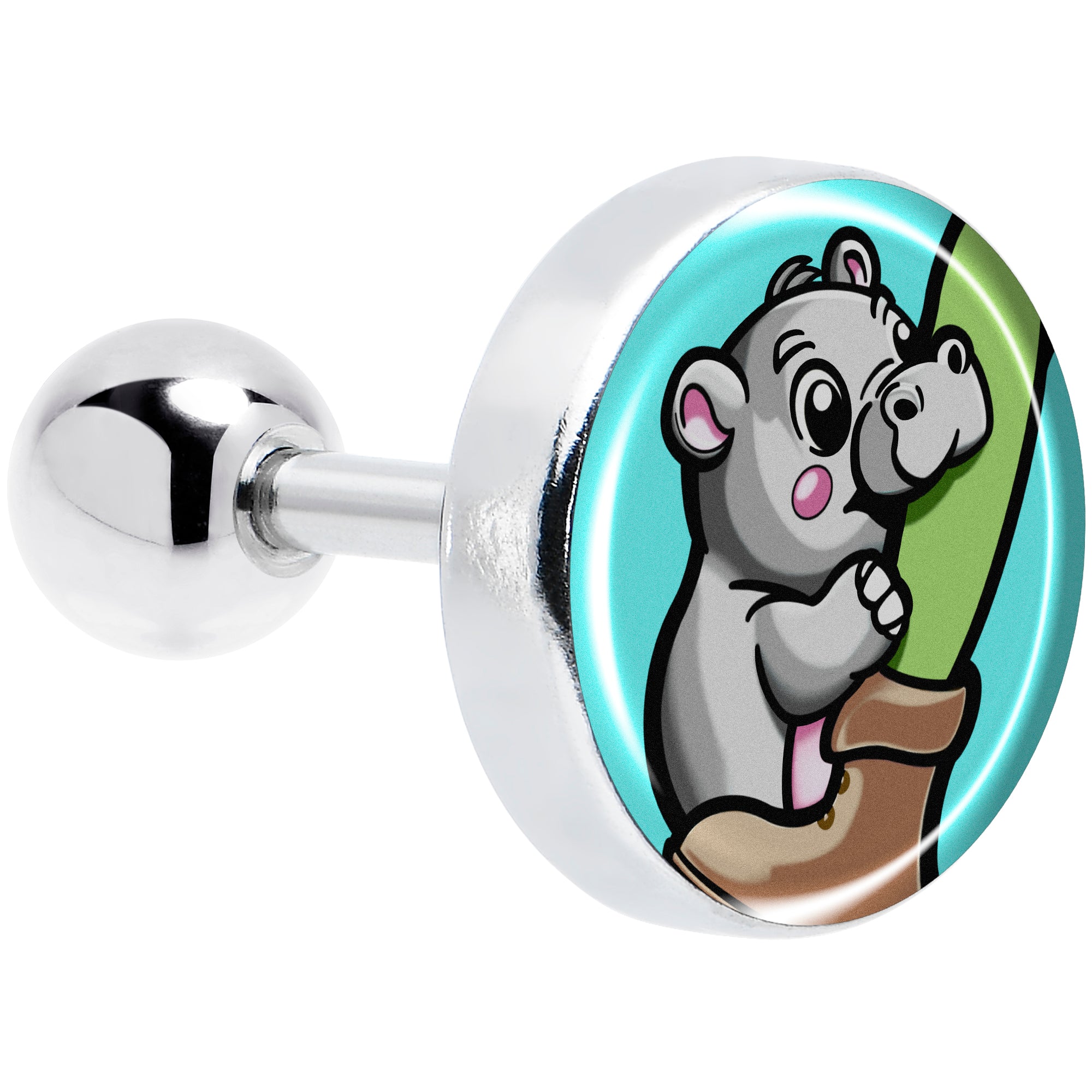 16 gauge 1/4 baby biting hippo cartilage tragus earring