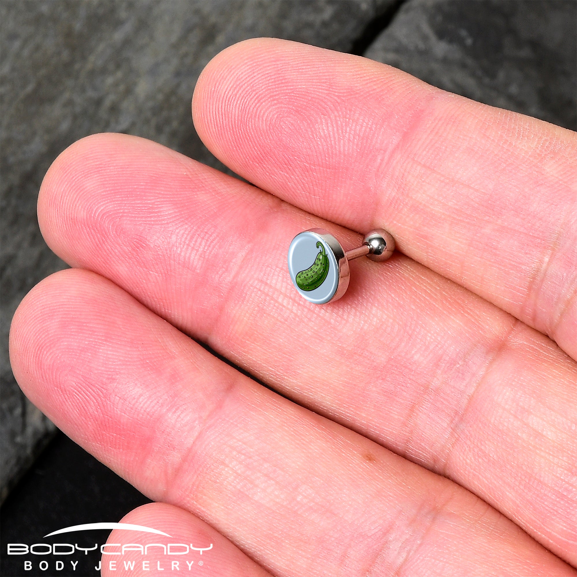 Green Pickle Tragus Cartilage Earring by Onyx O