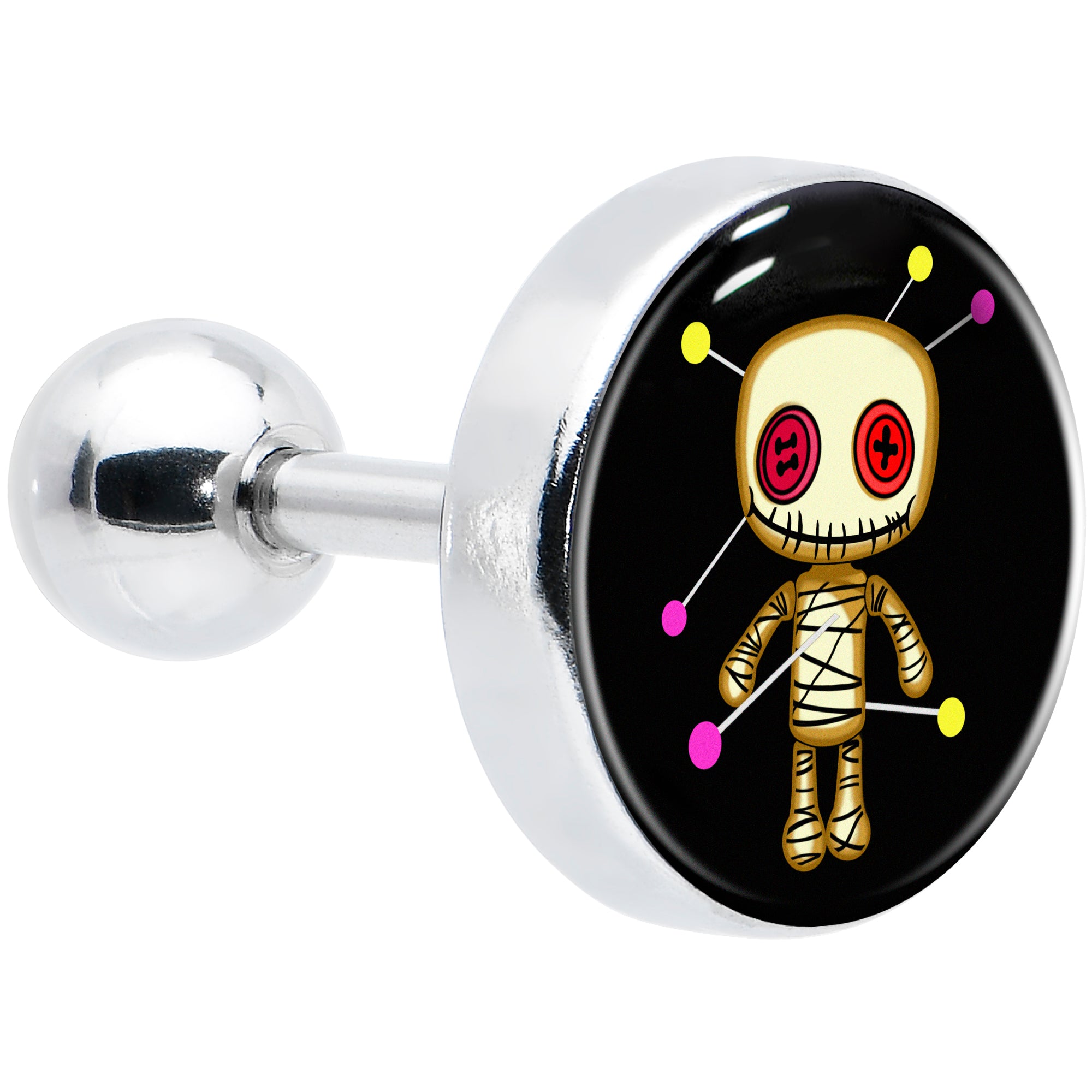 16G 1/4 Voodoo Doll Tragus Cartilage Earring by Onyx O