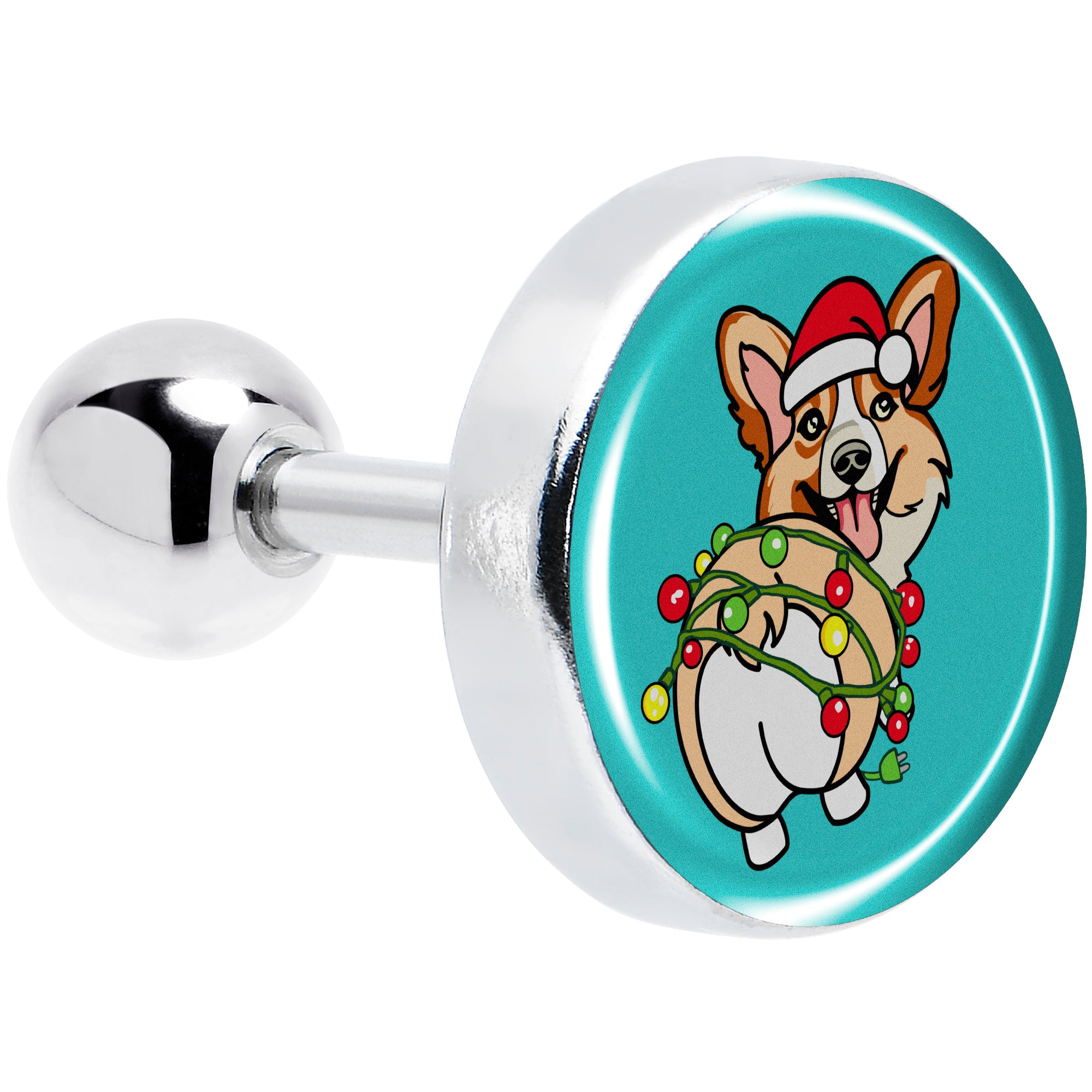 Christmas Holiday Lights Corgi Dog Tragus Earring