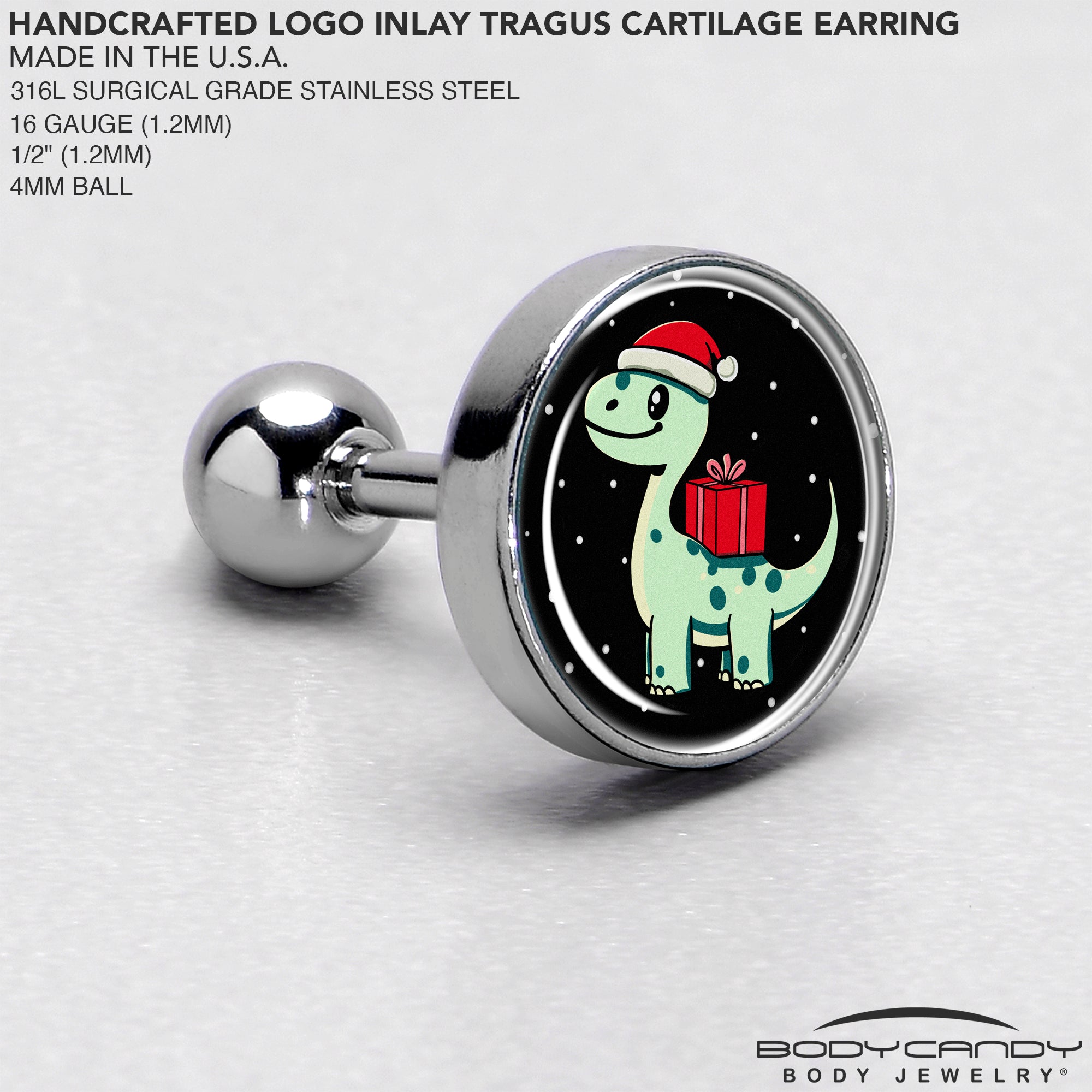 Festive Dinosaur Tragus Cartilage Earring