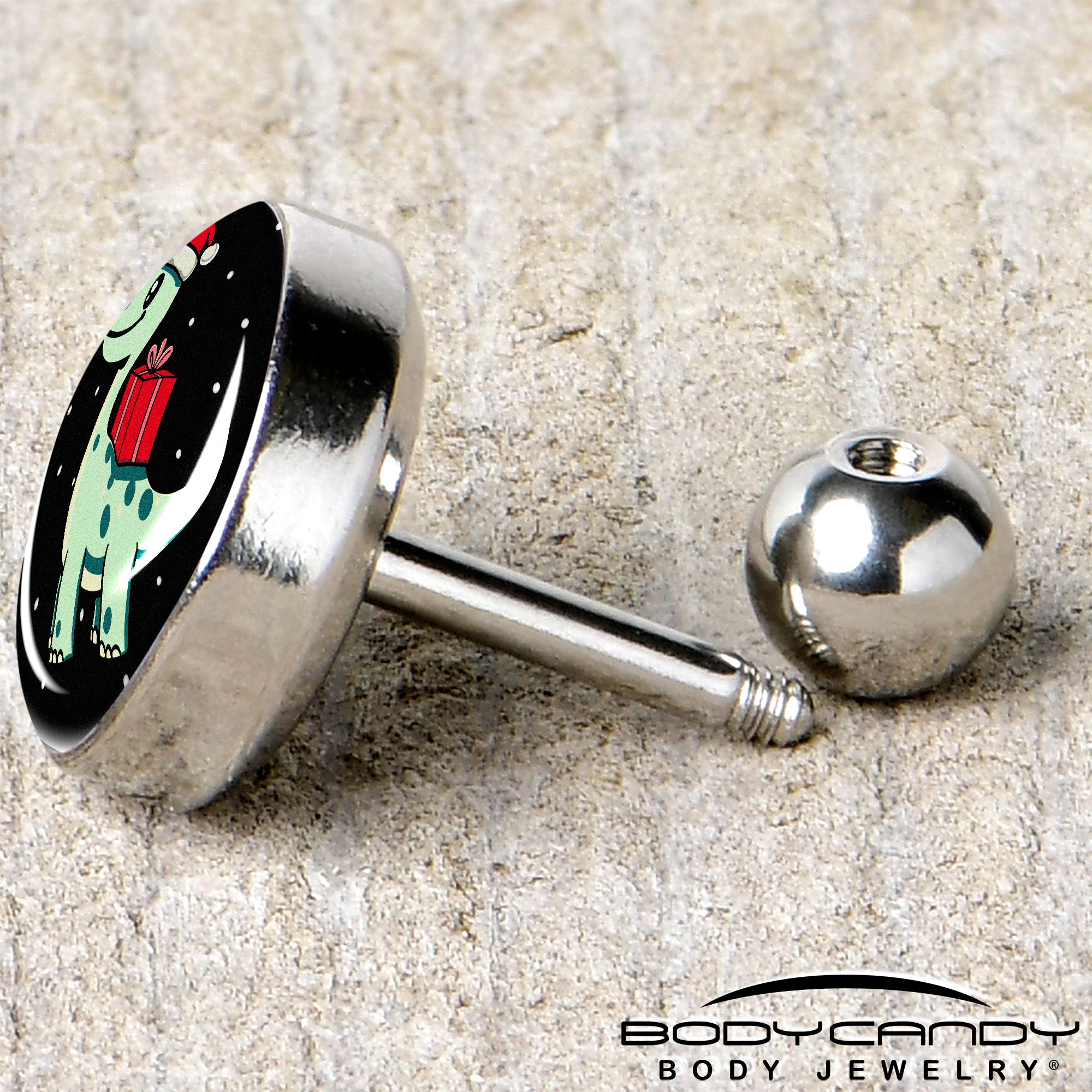 Holiday Themed Dinosaur Tragus Earring