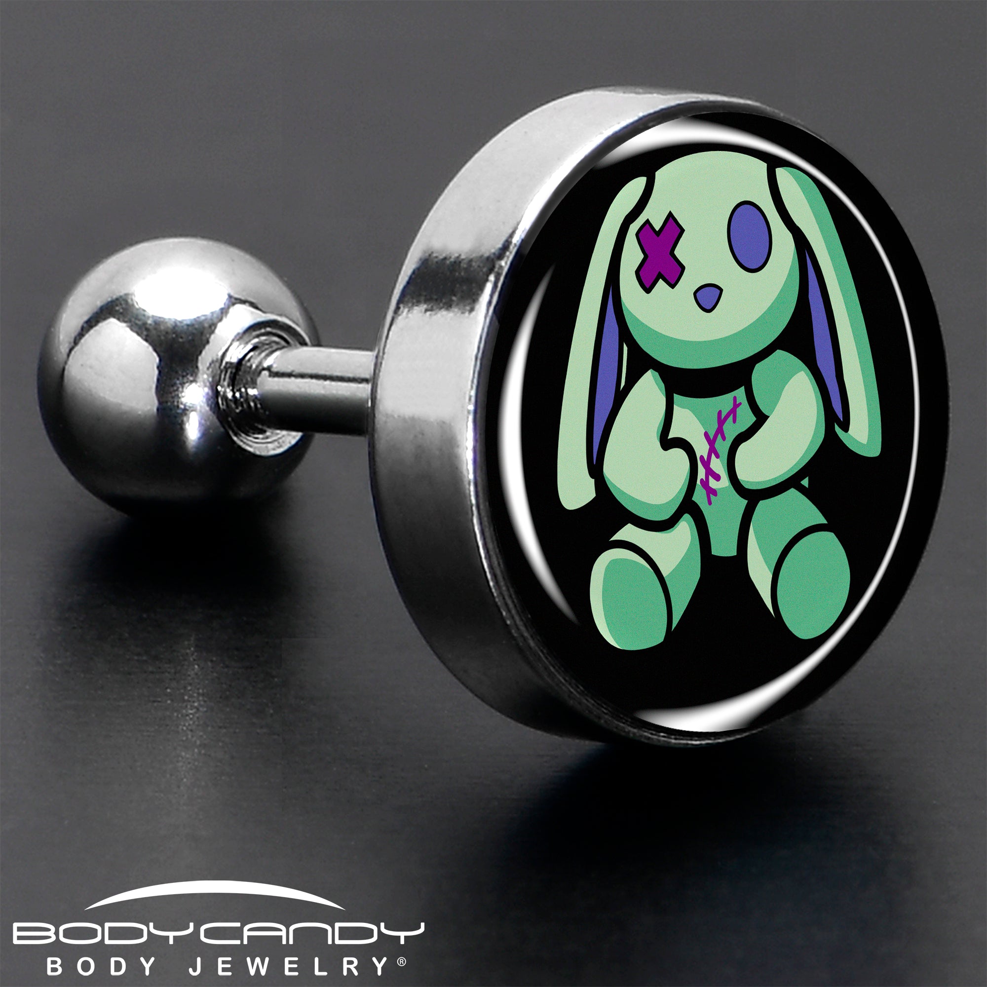 16G 1/4 Zombie Bunny Tragus Cartilage Earring by Onyx O