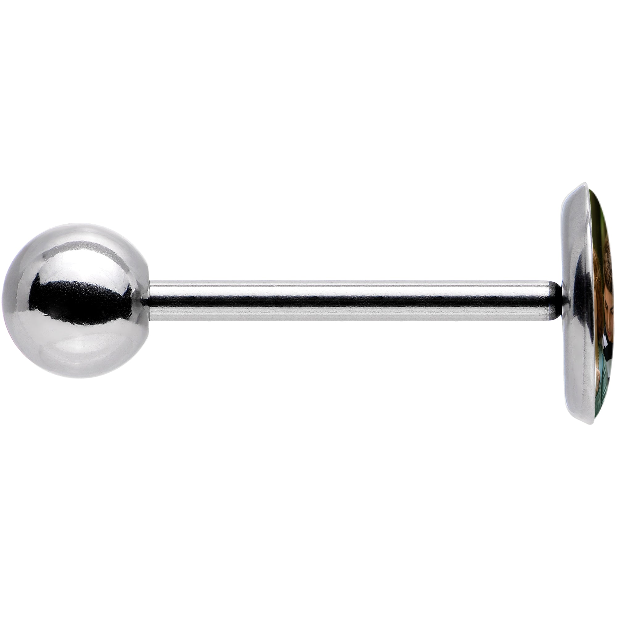 Custom Photo Stainless Steel Barbell Tongue Ring