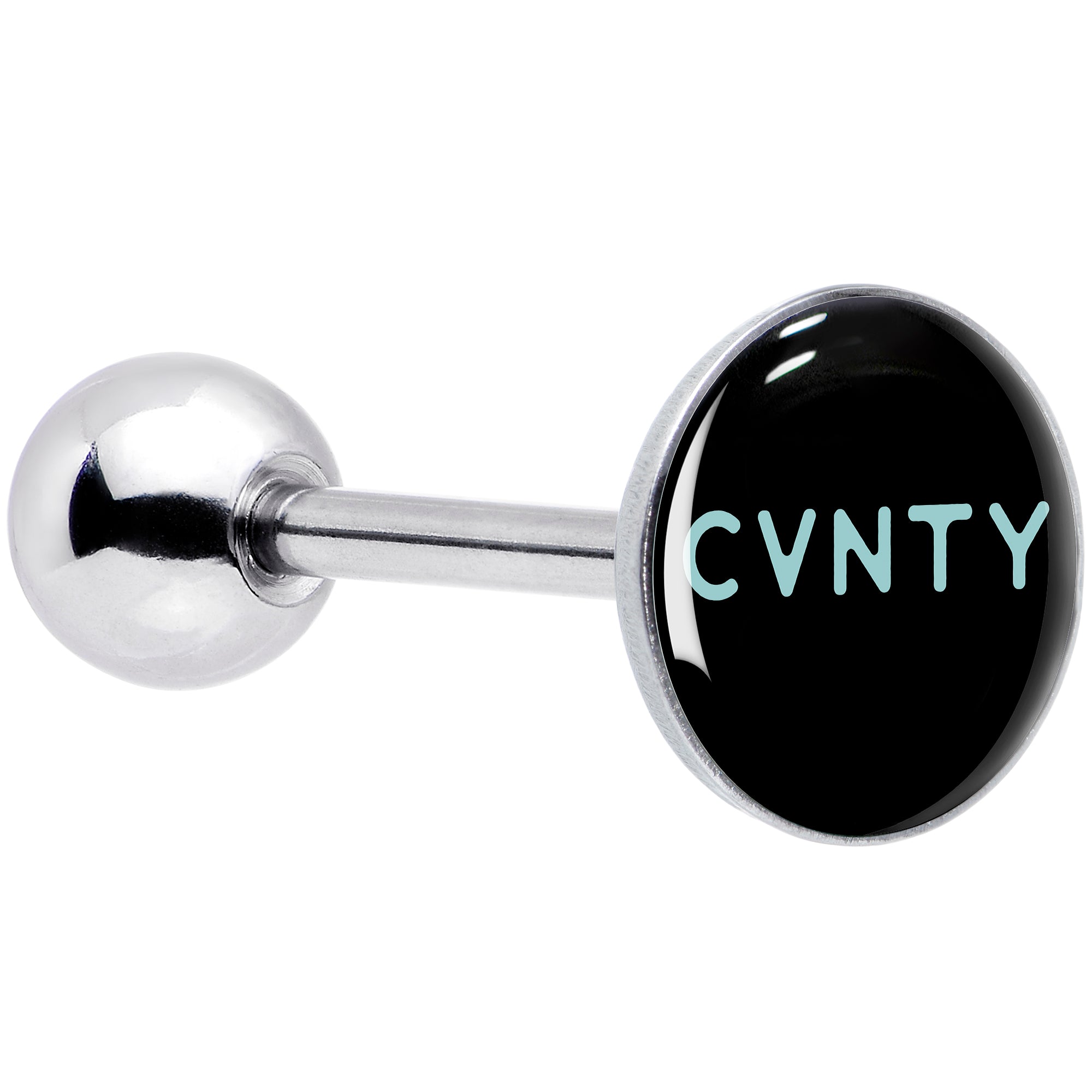 Phrase Logo CVNTY Barbell Tongue Ring by Onyx O