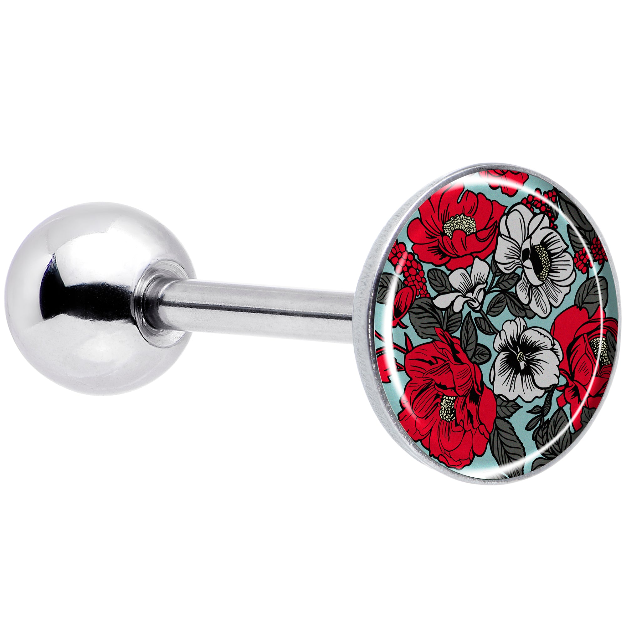 Blossom Creation Vibrant Bloom of Flowers Barbell Tongue Ring by Onyx O